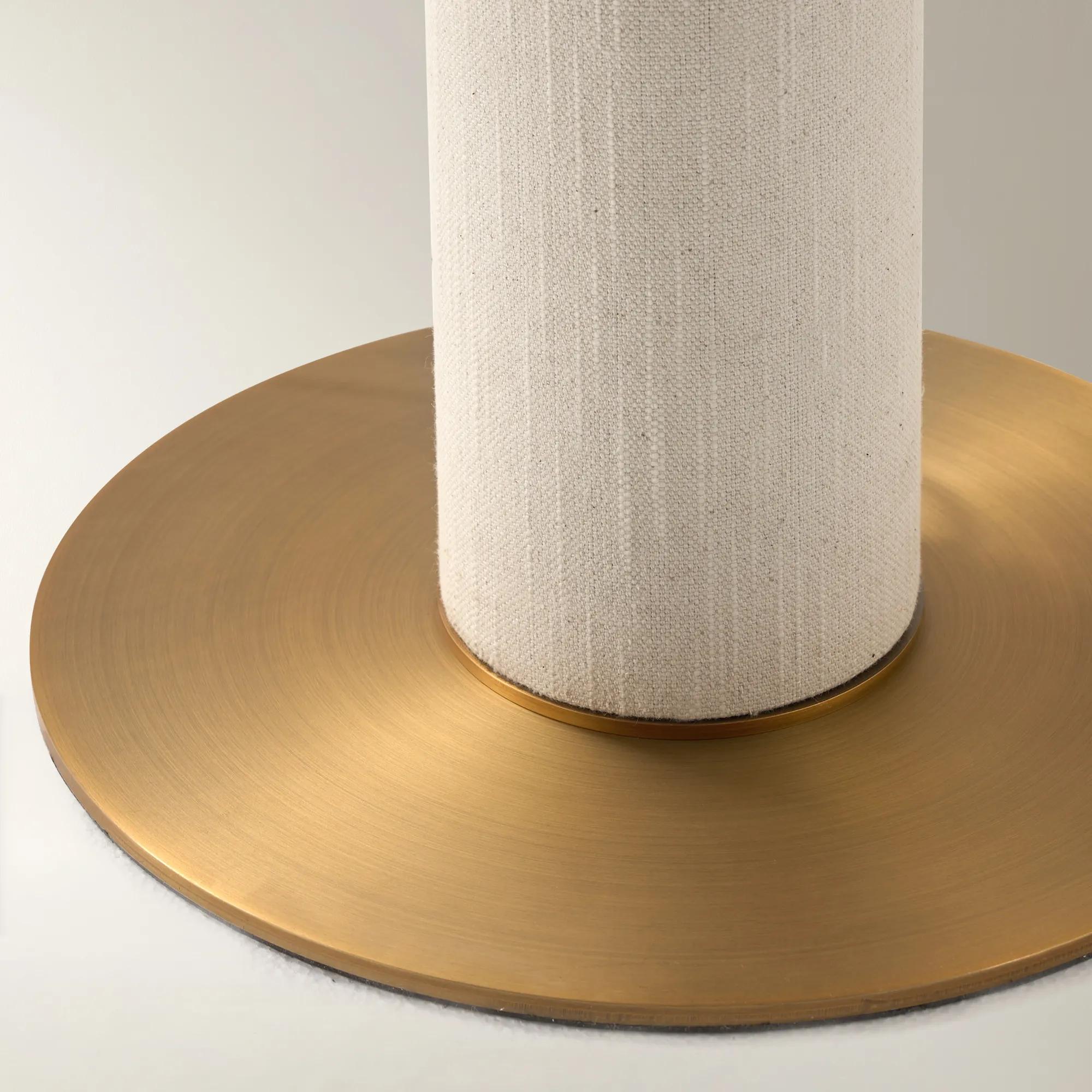 Della Linen & Brass Floor Lamp