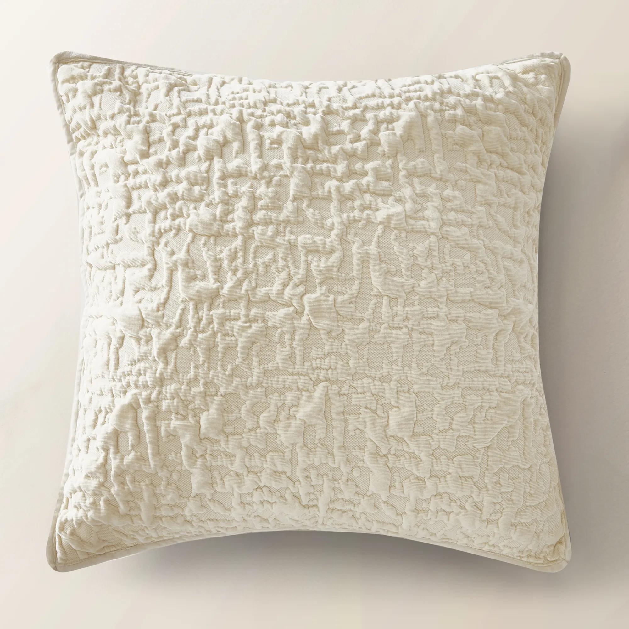 Madera Ivory Textured Velvet Bedding Set