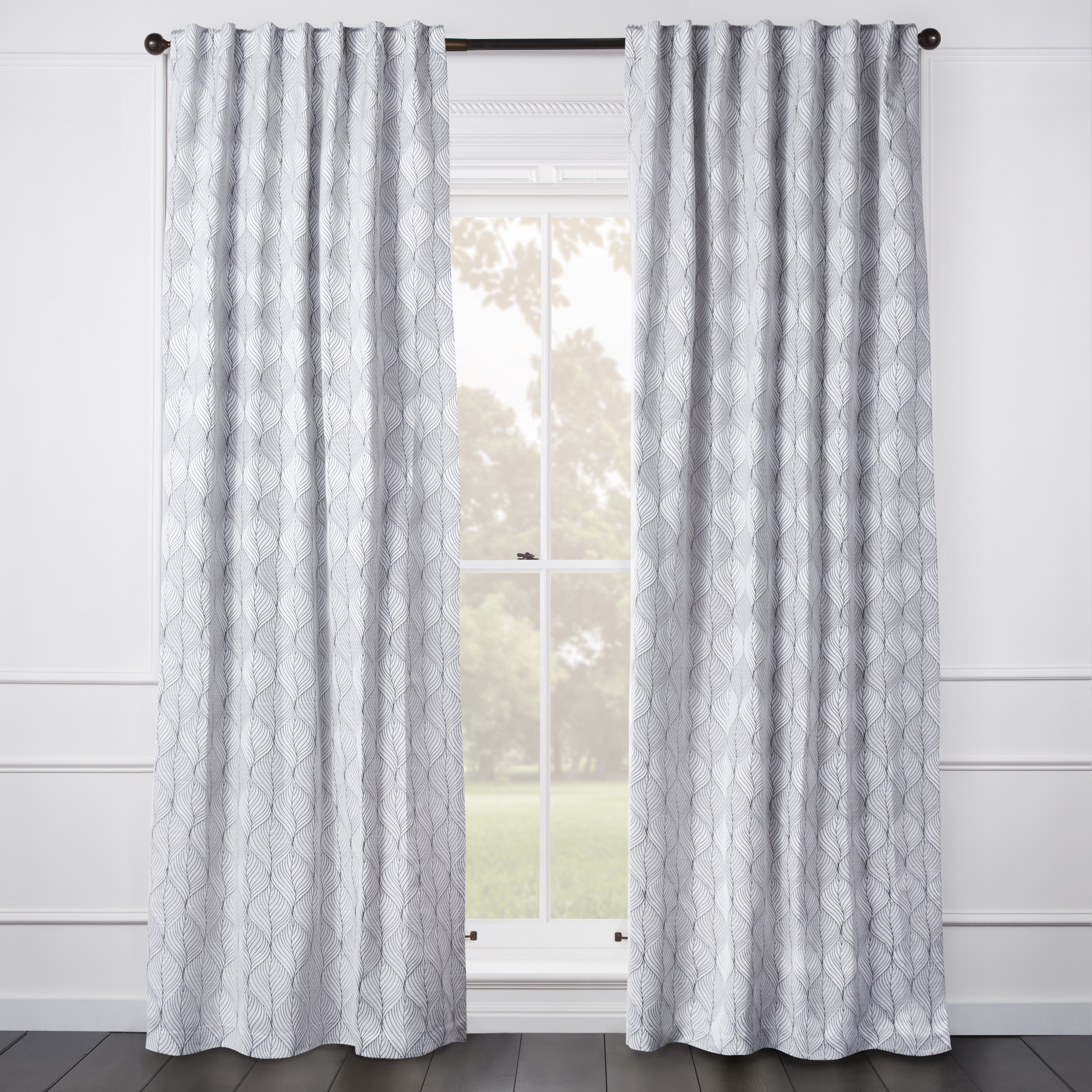 Phoebe Jacquard Grey Curtain - Custom