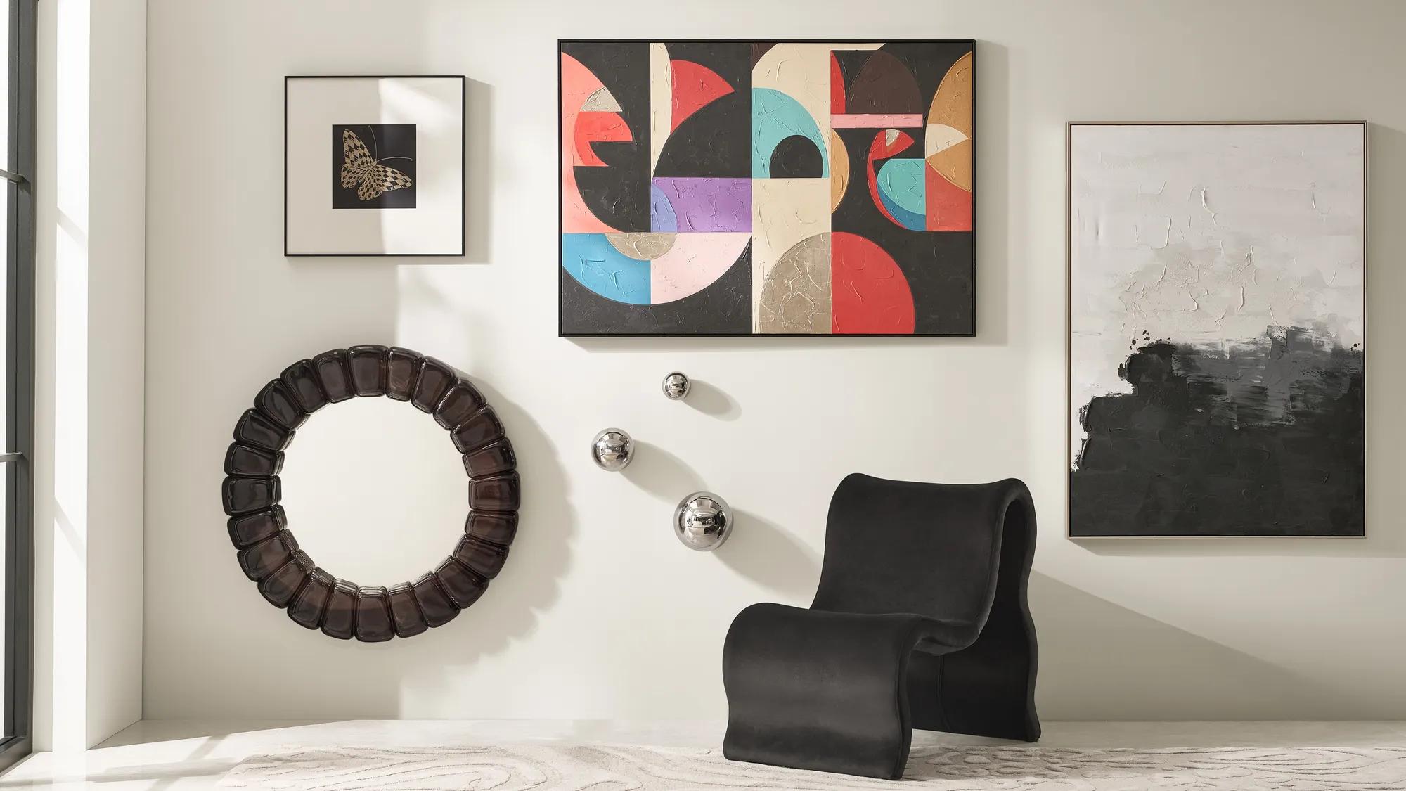 Chrome Wall Spheres - Set of 3