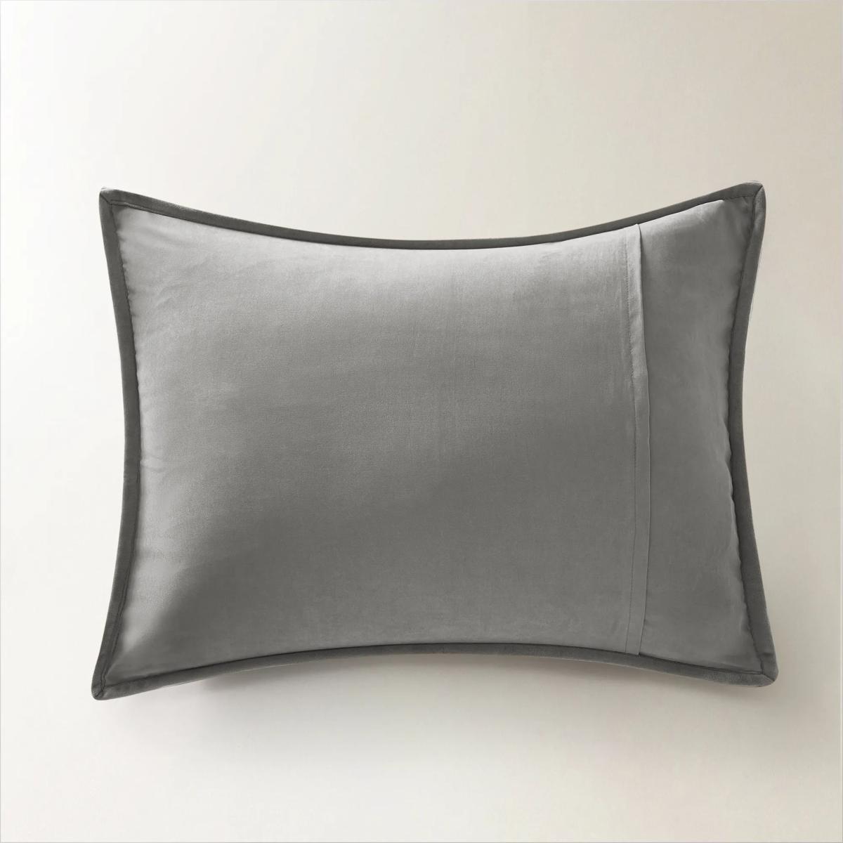 Fan Velvet Quilt Set - Smoke Grey