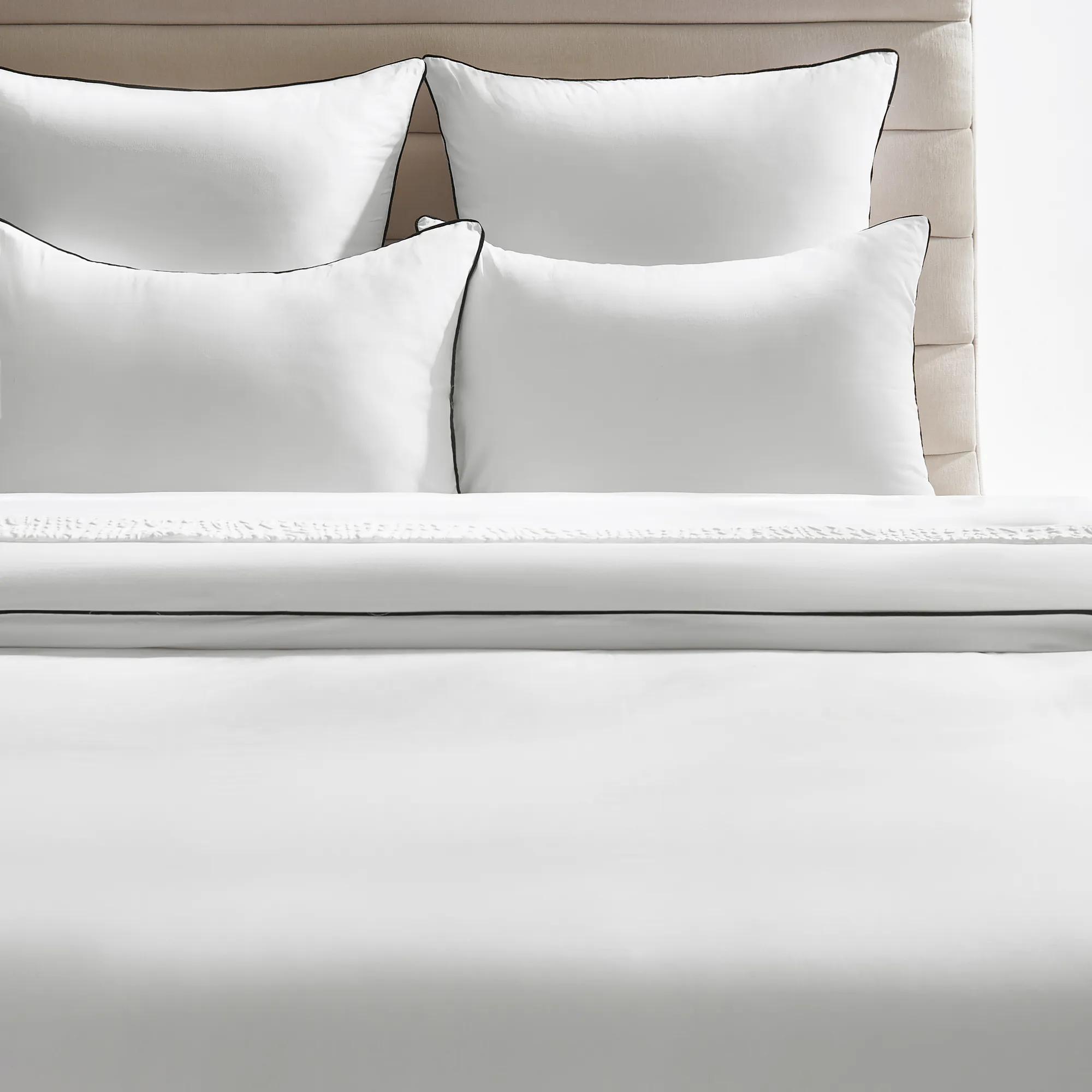 Sarla Contrast Cotton Percale Bedding Set - White/Black