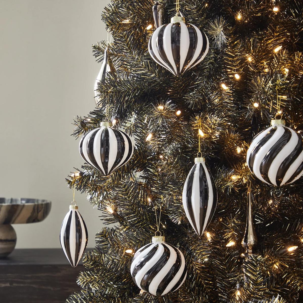 オーナメント・オブジェ Windows. Iridescent Black Glass Ornament - Set of 6