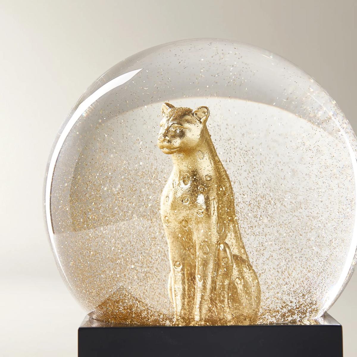 Cheetah Glitter Globe