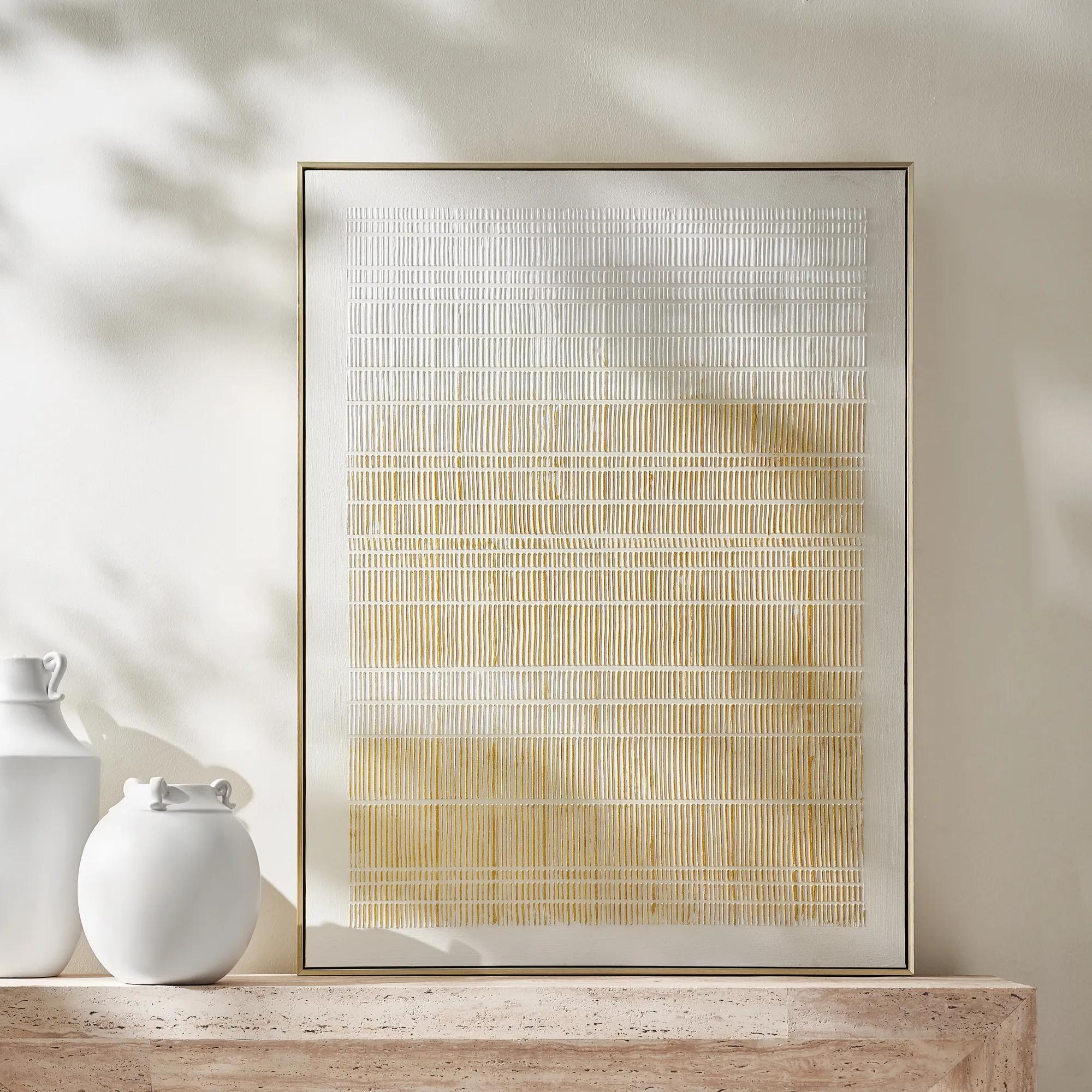 Gold Frame Abstract Art For Interior Design