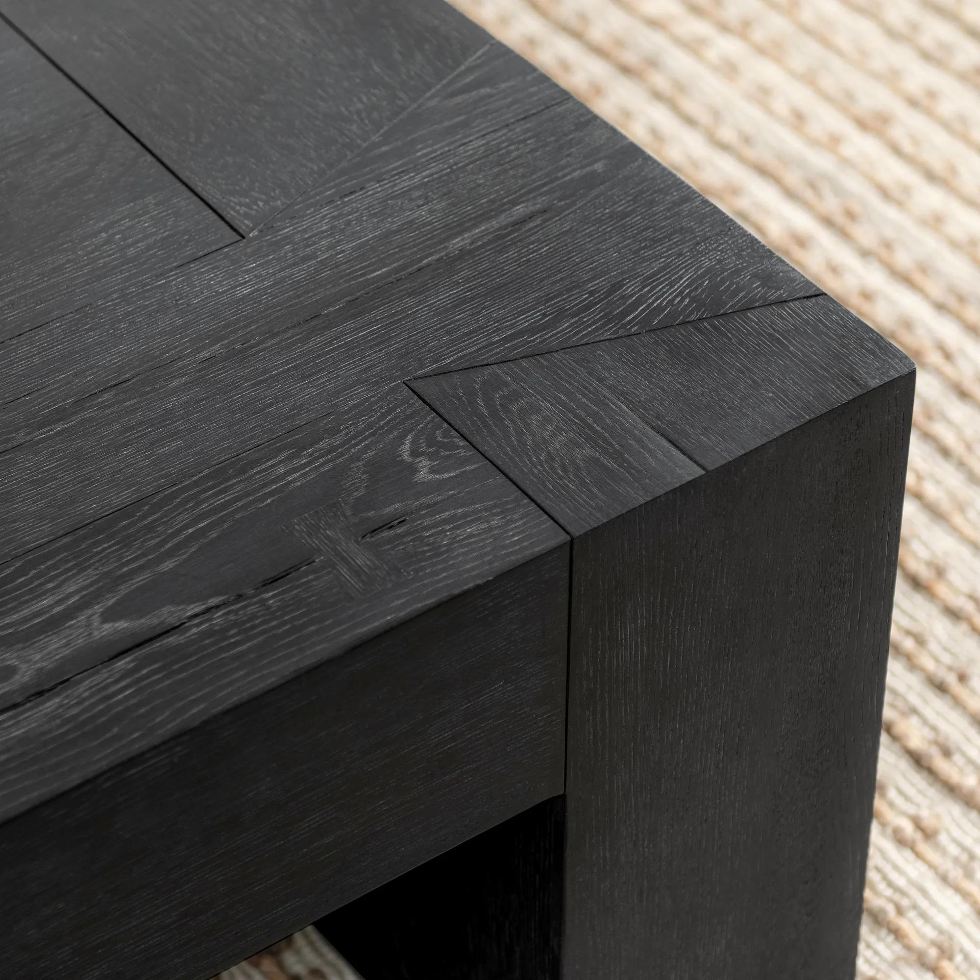 Bristol Reclaimed Oak 60" Coffee Table - Black