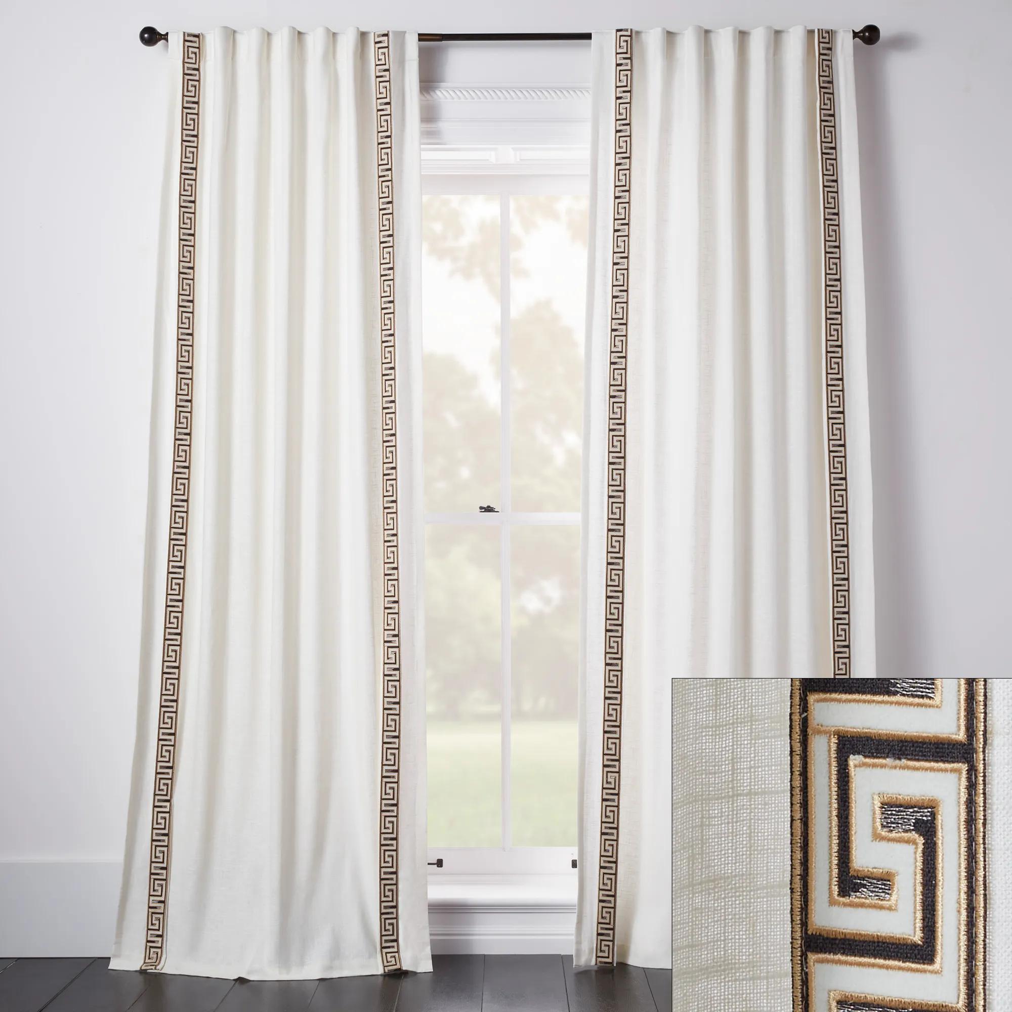 Chloe Velvet Greek Key Curtain - Custom