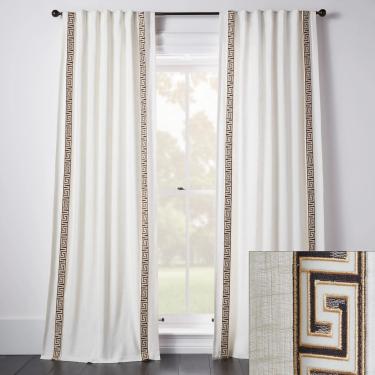 Chloe Velvet Greek Key Curtain - Custom