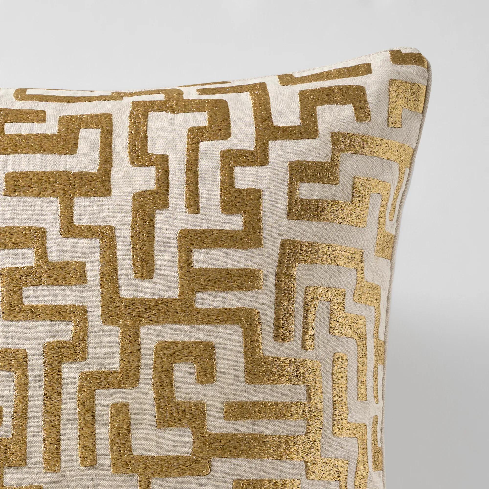 Mod Maze Pillow 22" - Gold