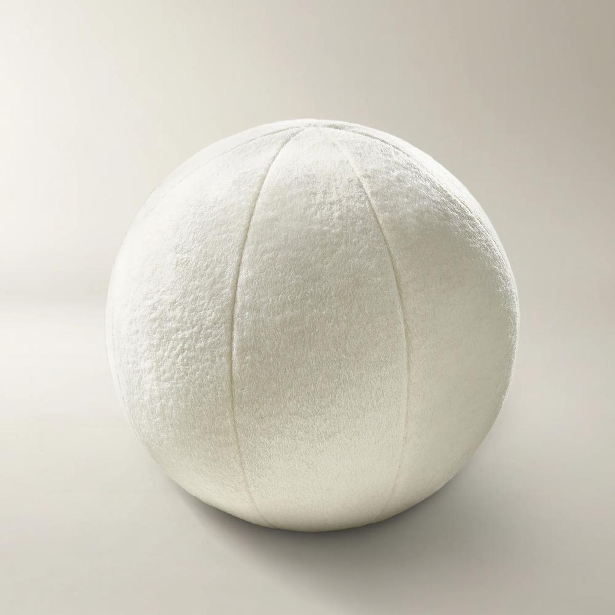 Maeve Felted Wool Ball Pillow 12" - White
