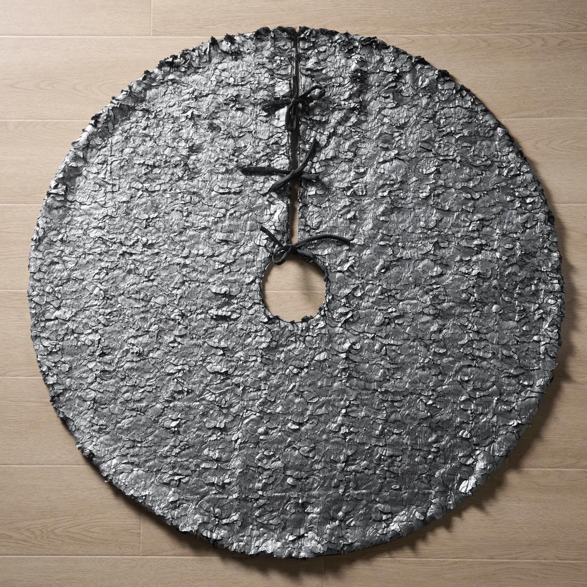 Celeste Metallic Fur Tree Skirt 48" - Graphite
