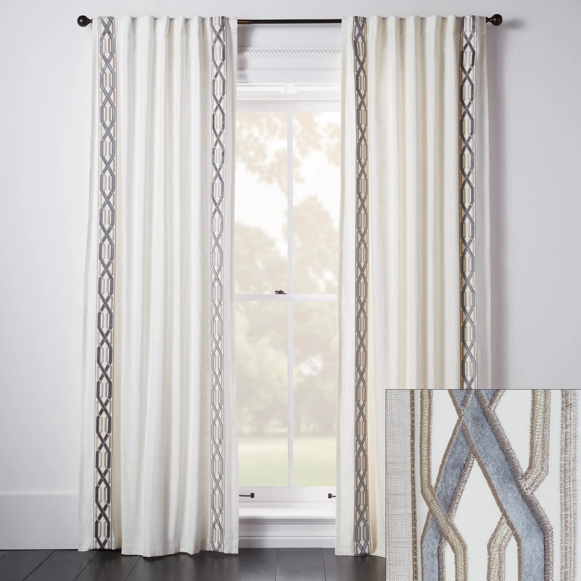Chloe Velvet Geometric Curtain - Custom