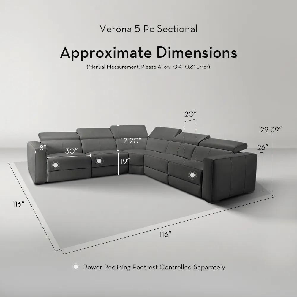 Verona Reclining Leather Sectional