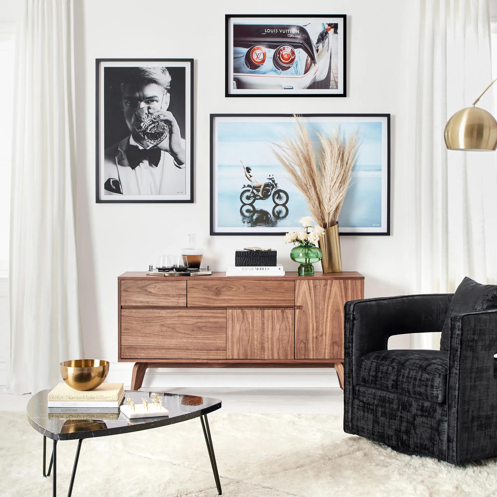 Lottie Black Velvet Swivel Accent Chair | Z Gallerie