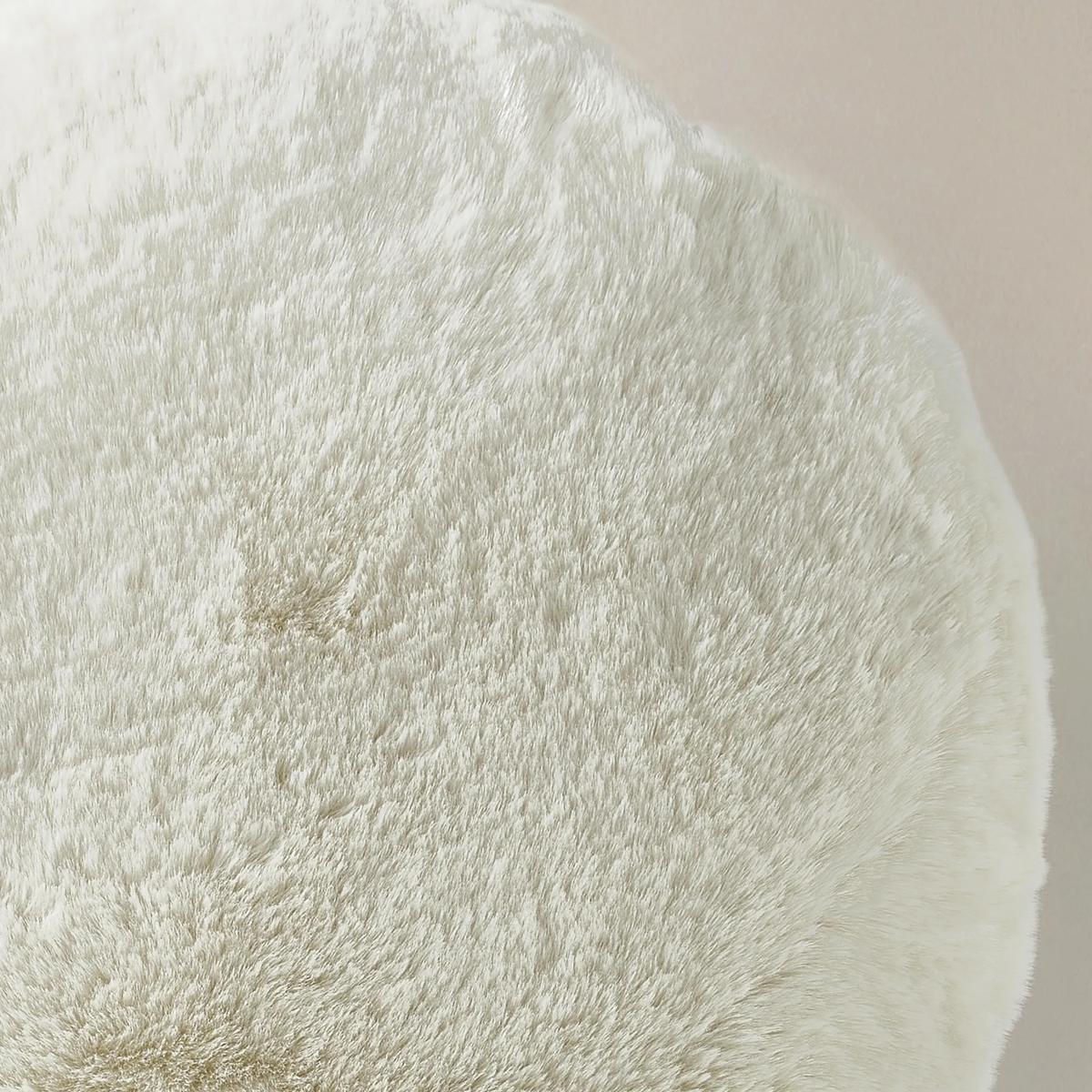 Shay Faux Fur Round Pillow 18" - Ivory