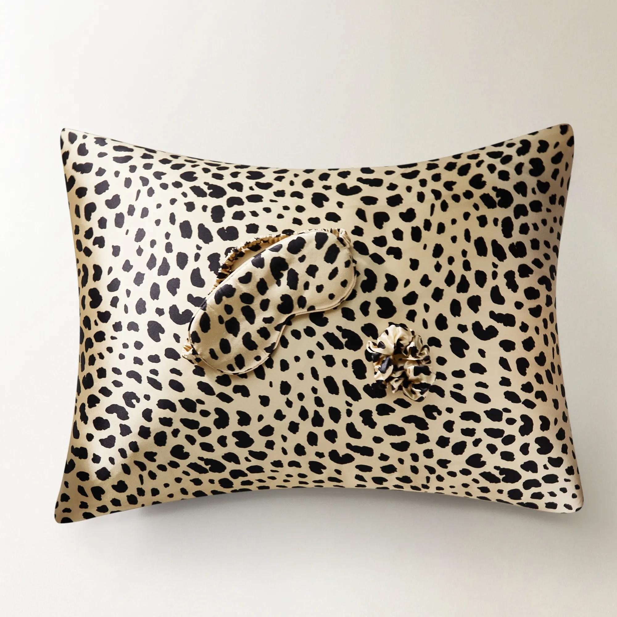 Silk Pillowcase & Mask Set Cheetah