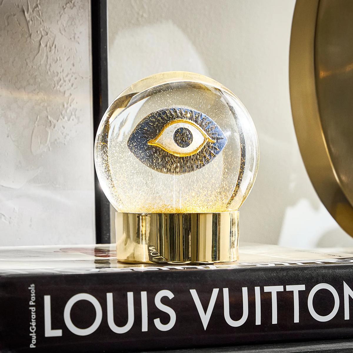 Evil Eye Blue Resin Glitter Globe 5.25