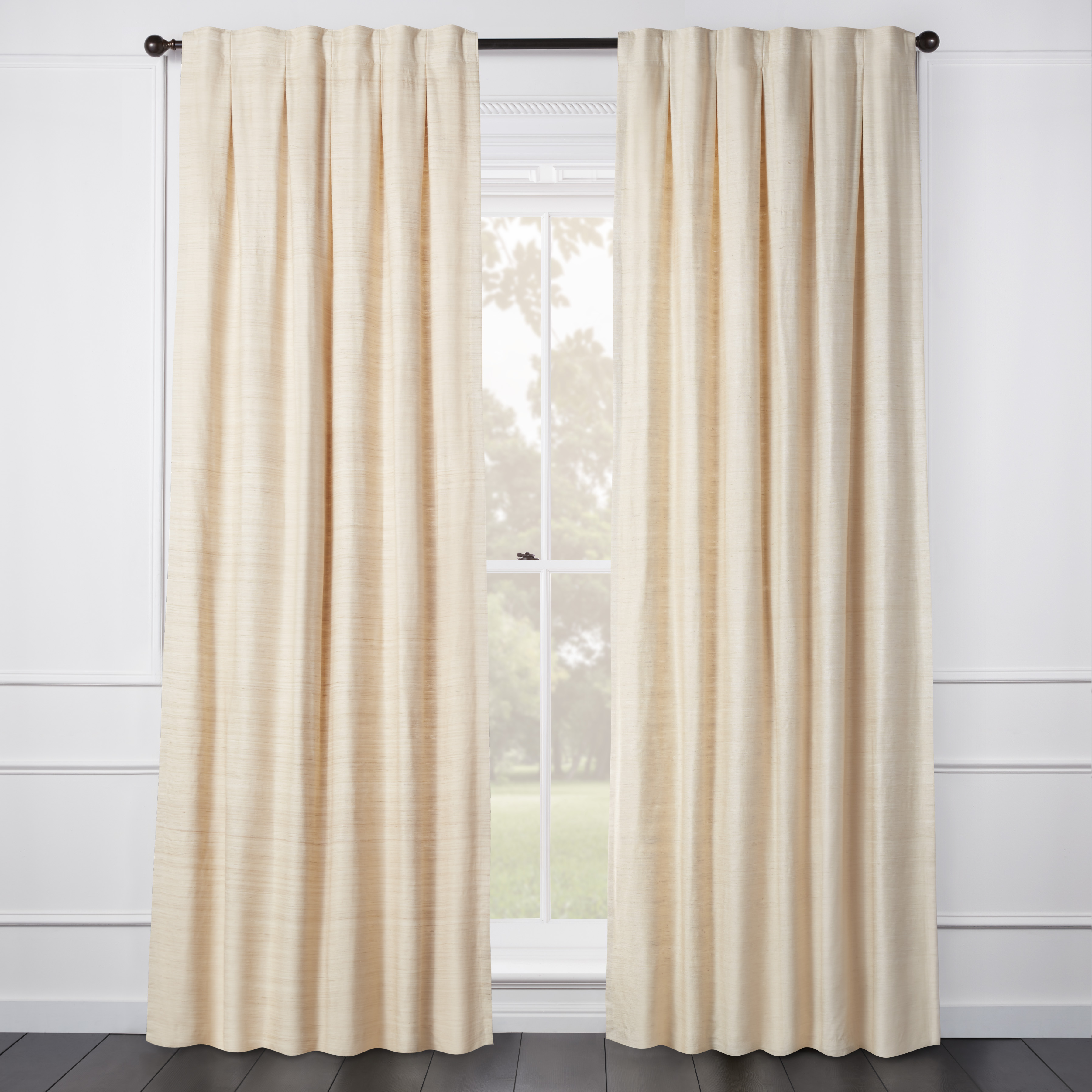 Aiya Silk Natural Curtain - Custom