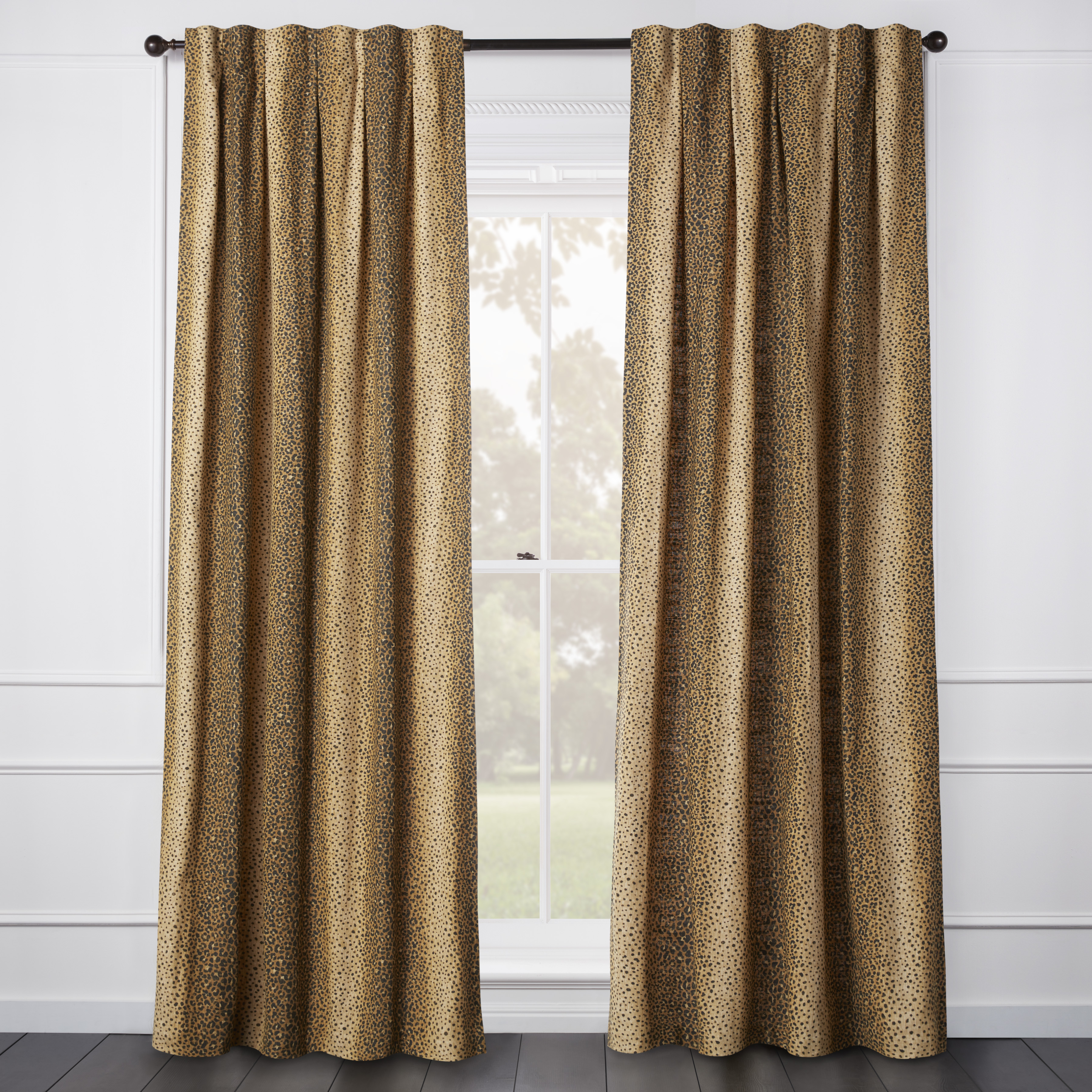 Leo Leopard Golden Bronze Curtain - Custom