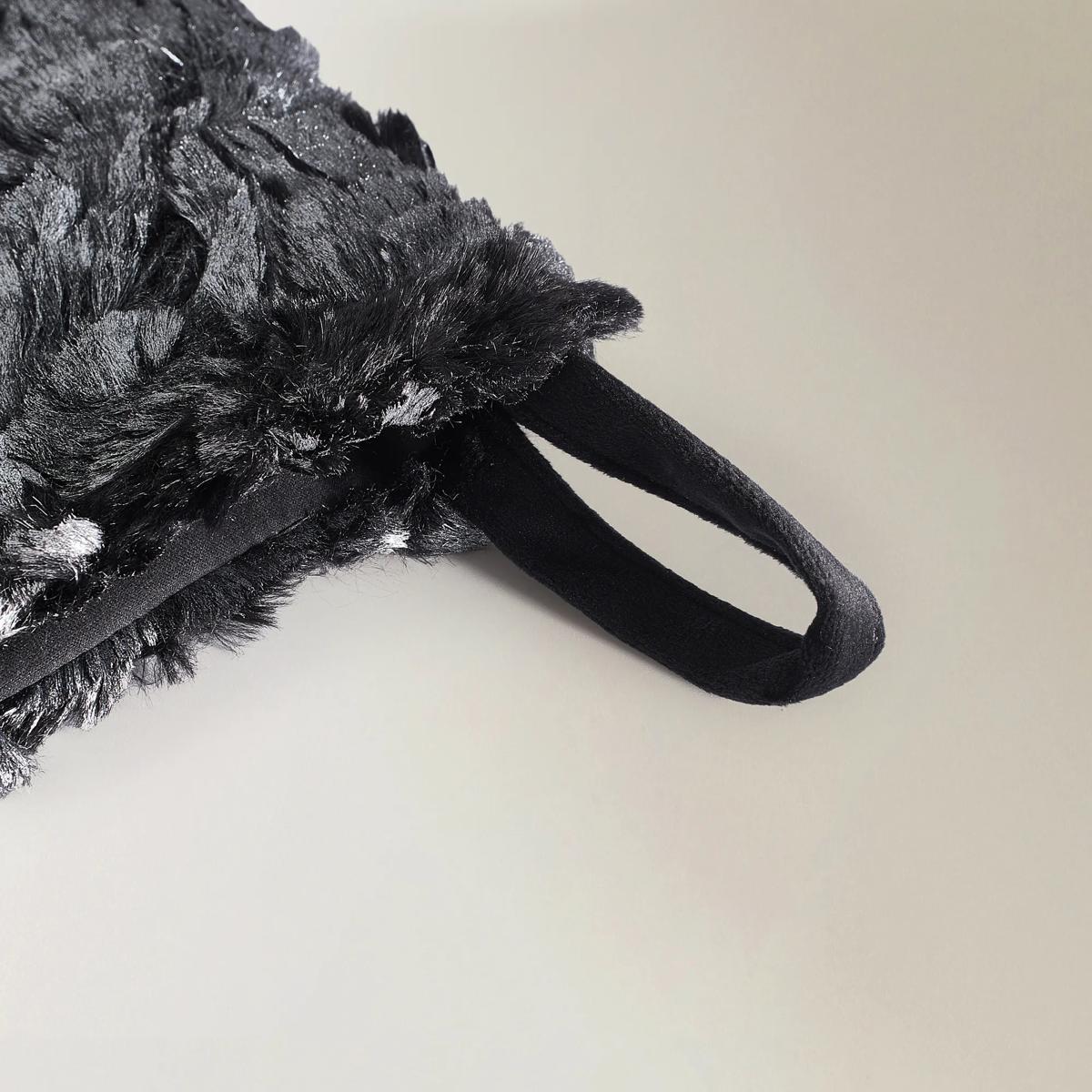 Celeste Metallic Faux Fur Stocking - Graphite