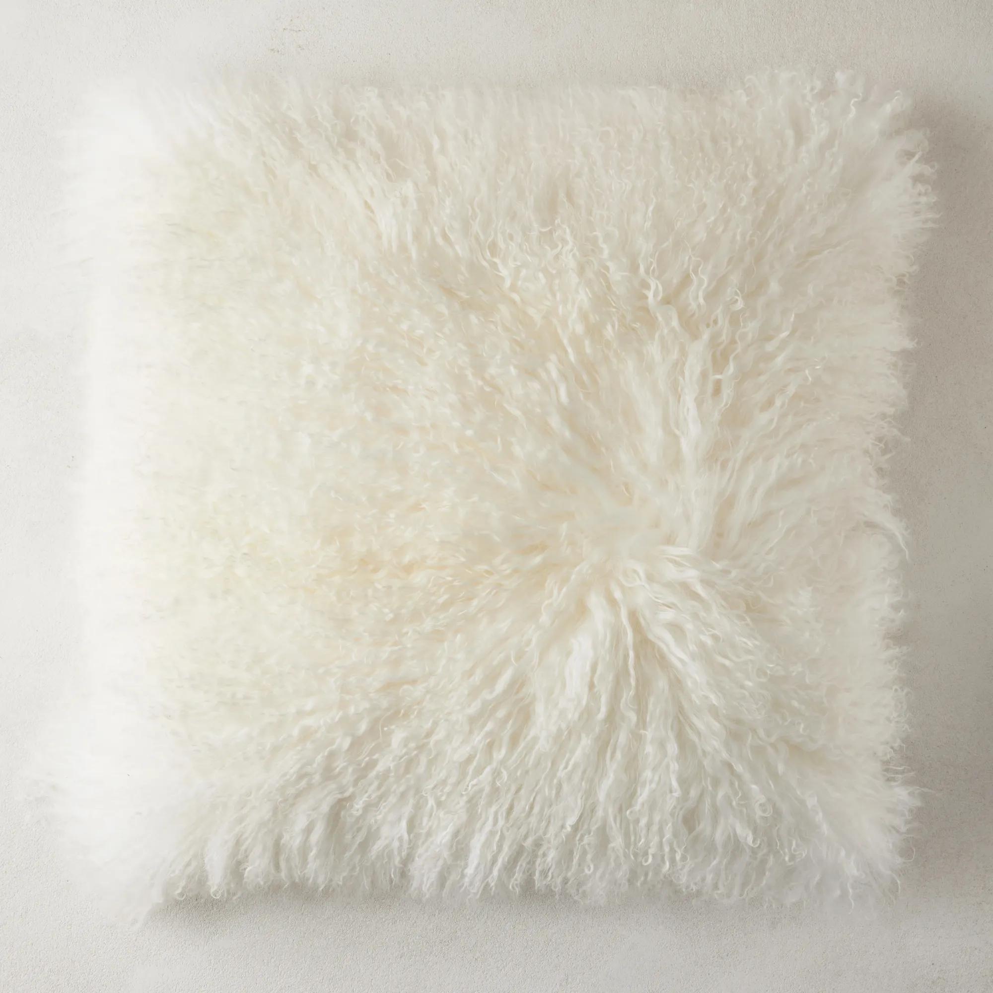Mongolian Pillow 22" - White