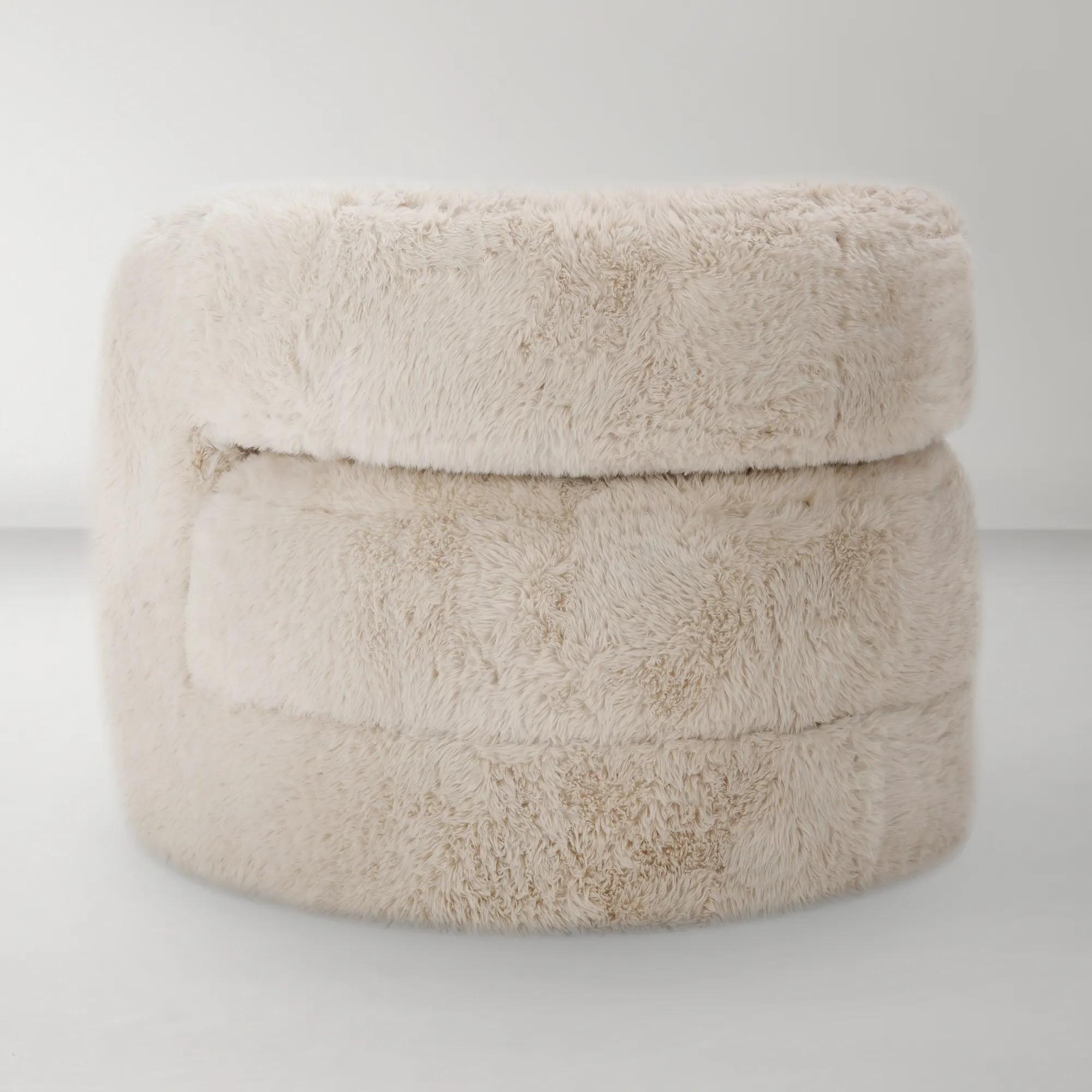 Teddy Plush Accent Chair - Beige