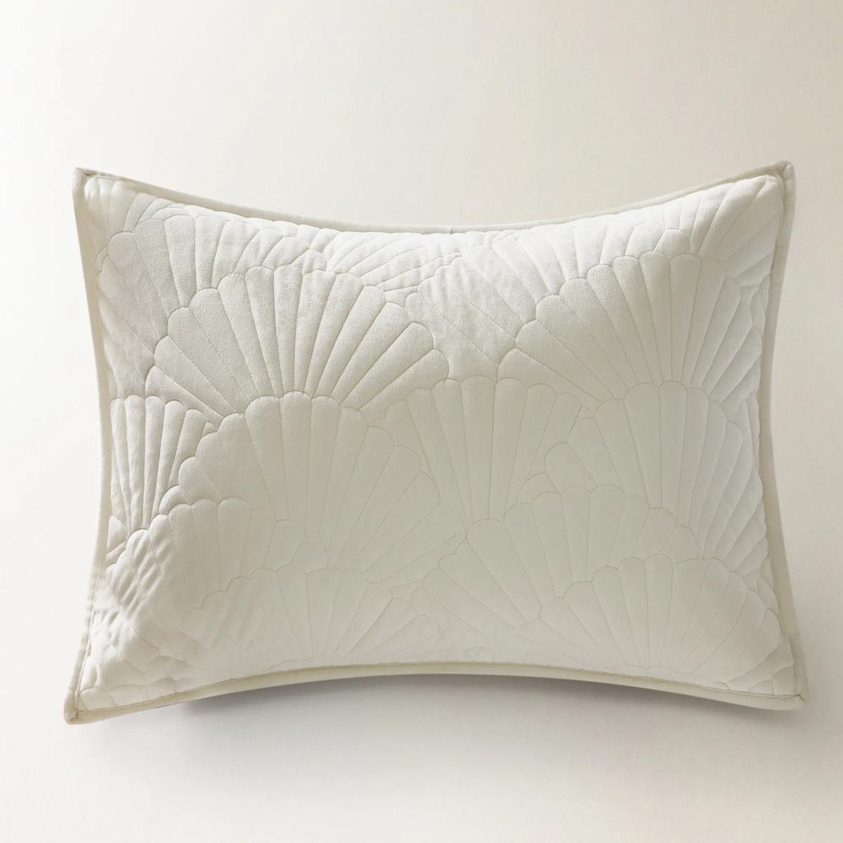Fan Velvet Quilt Set - Ivory
