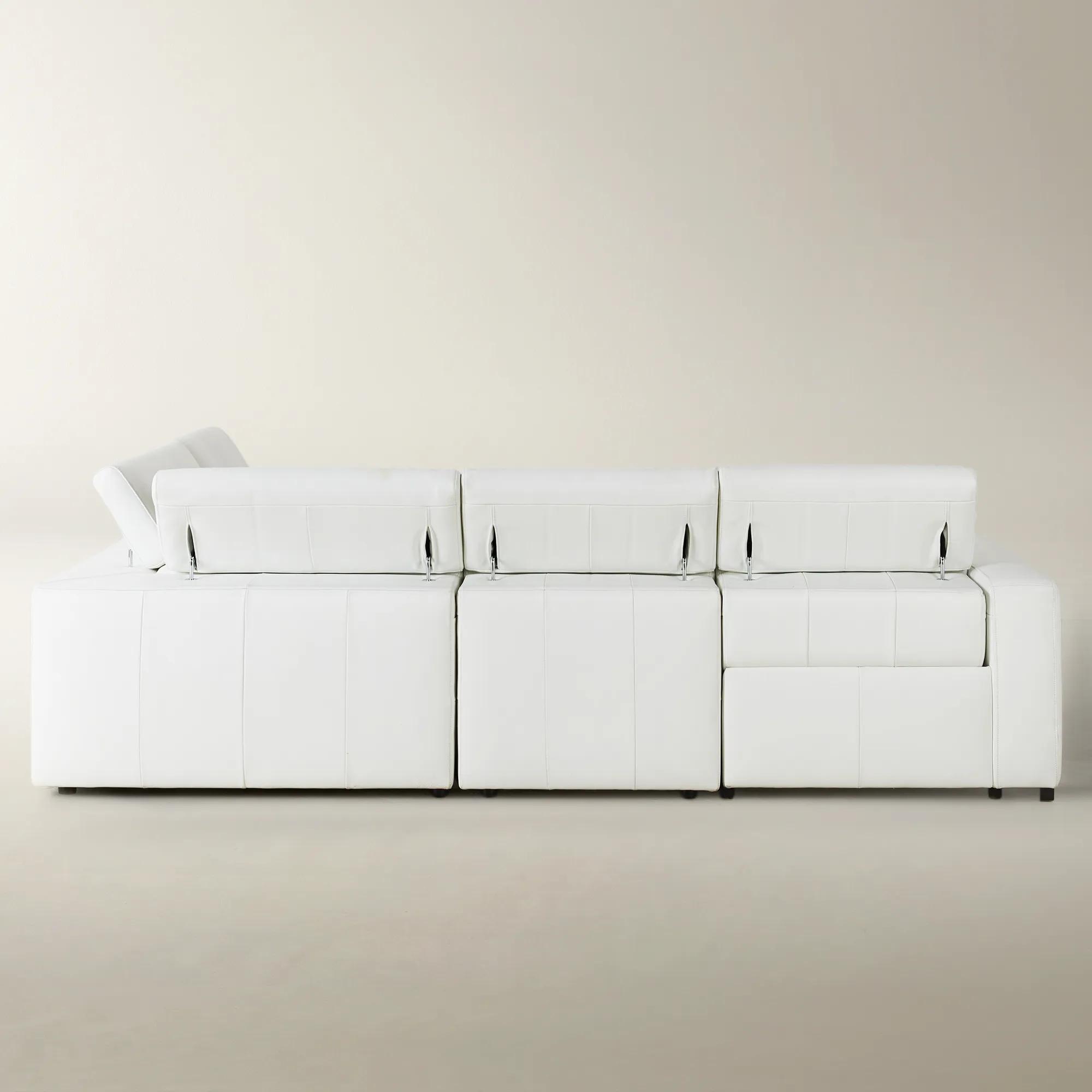 Gallery1950 ホワイト スパイラルインテリア　ミッドセンチュリー Verona Reclining Leather Sectional