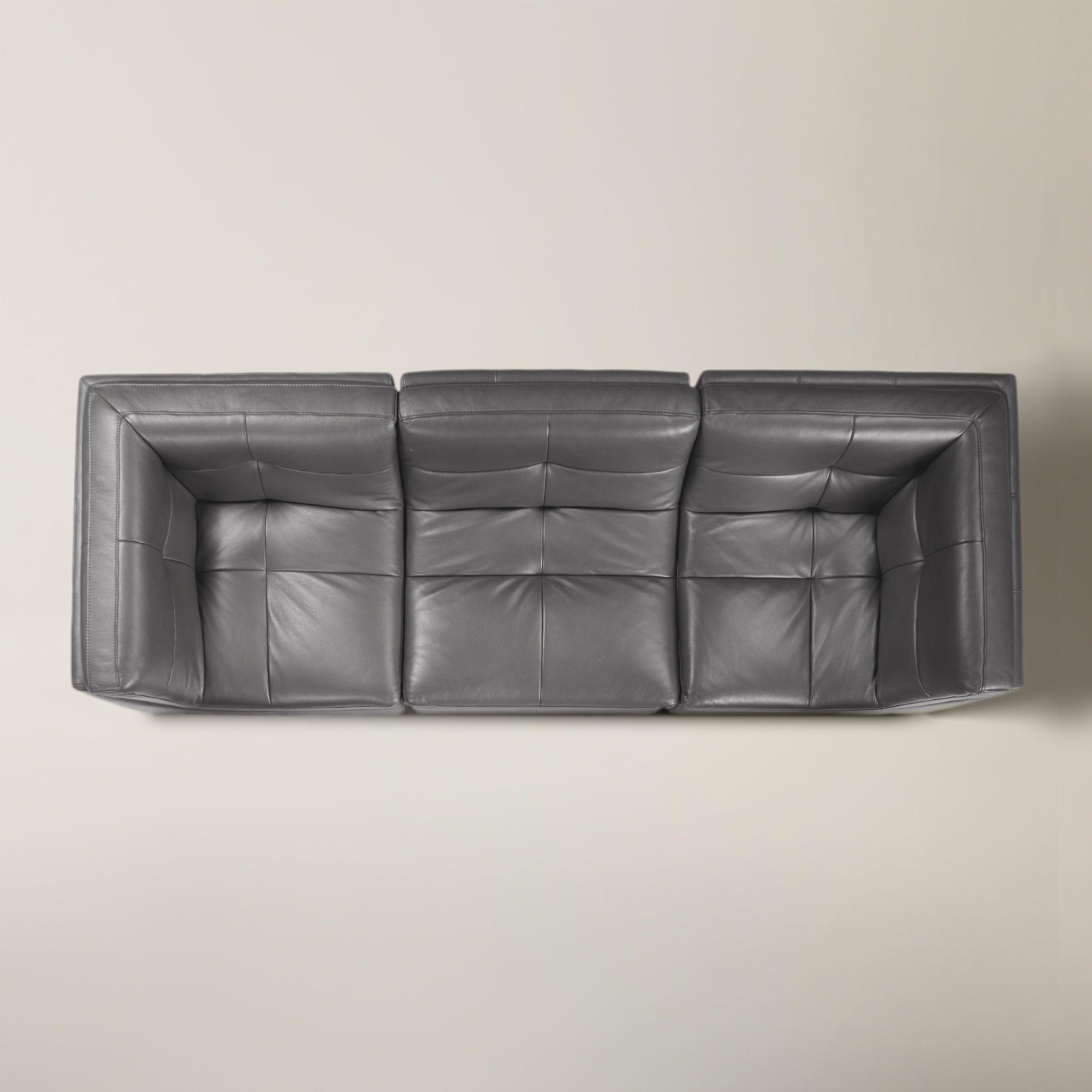 Convo 3-Piece Charcoal Leather Sectional Sofa