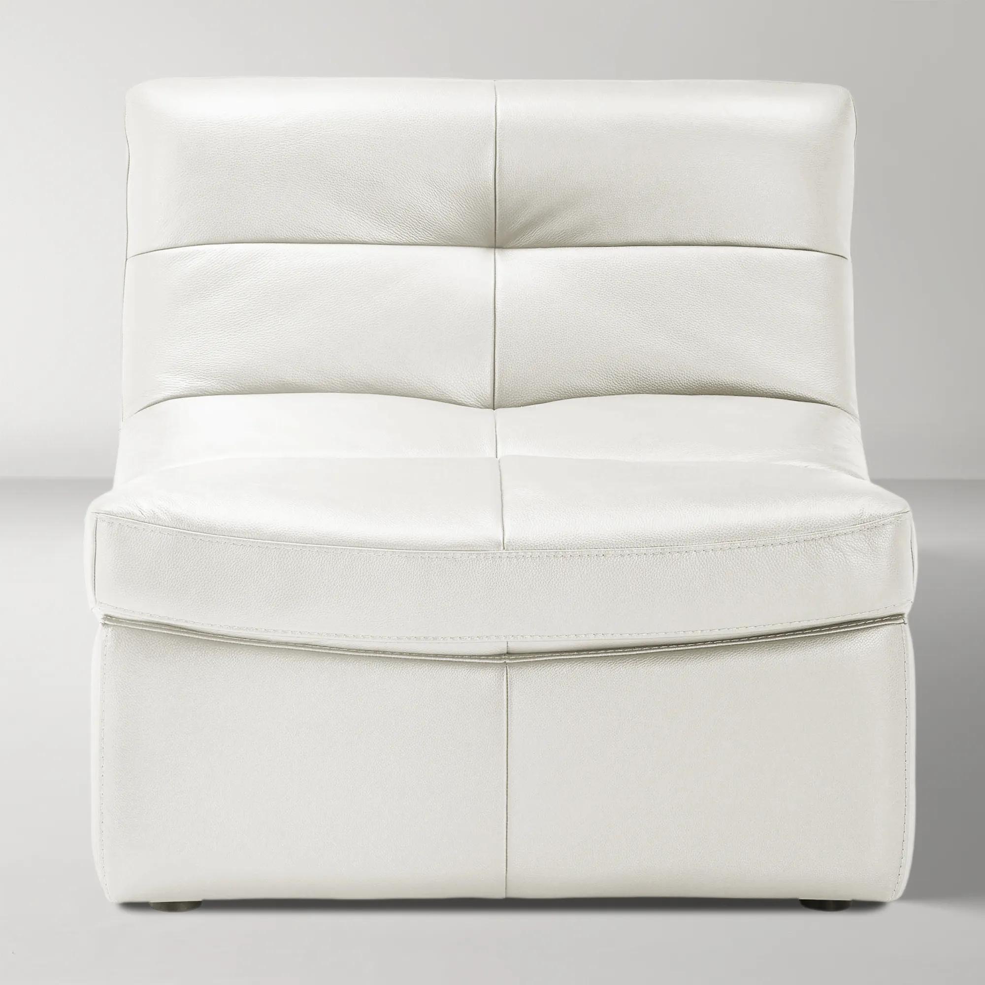 Convo White Leather  Armless Chair