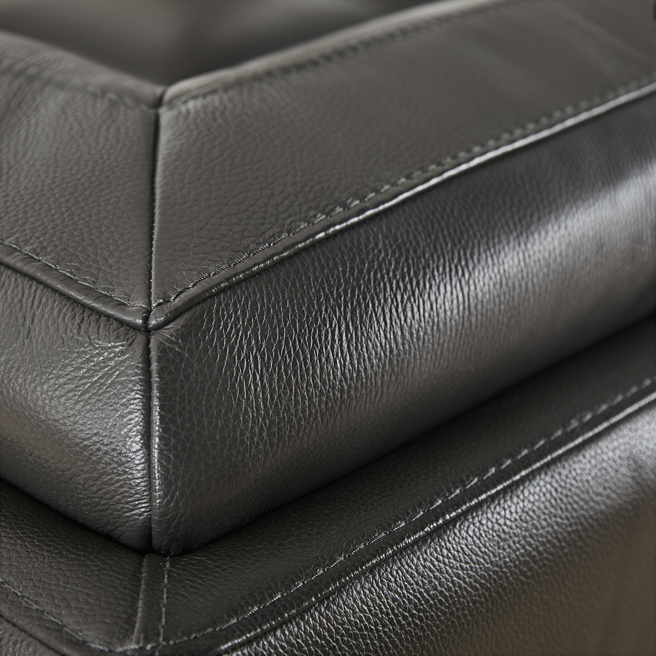 Convo 5-Piece U- Shaped Charcoal Leather Sectional Sofa