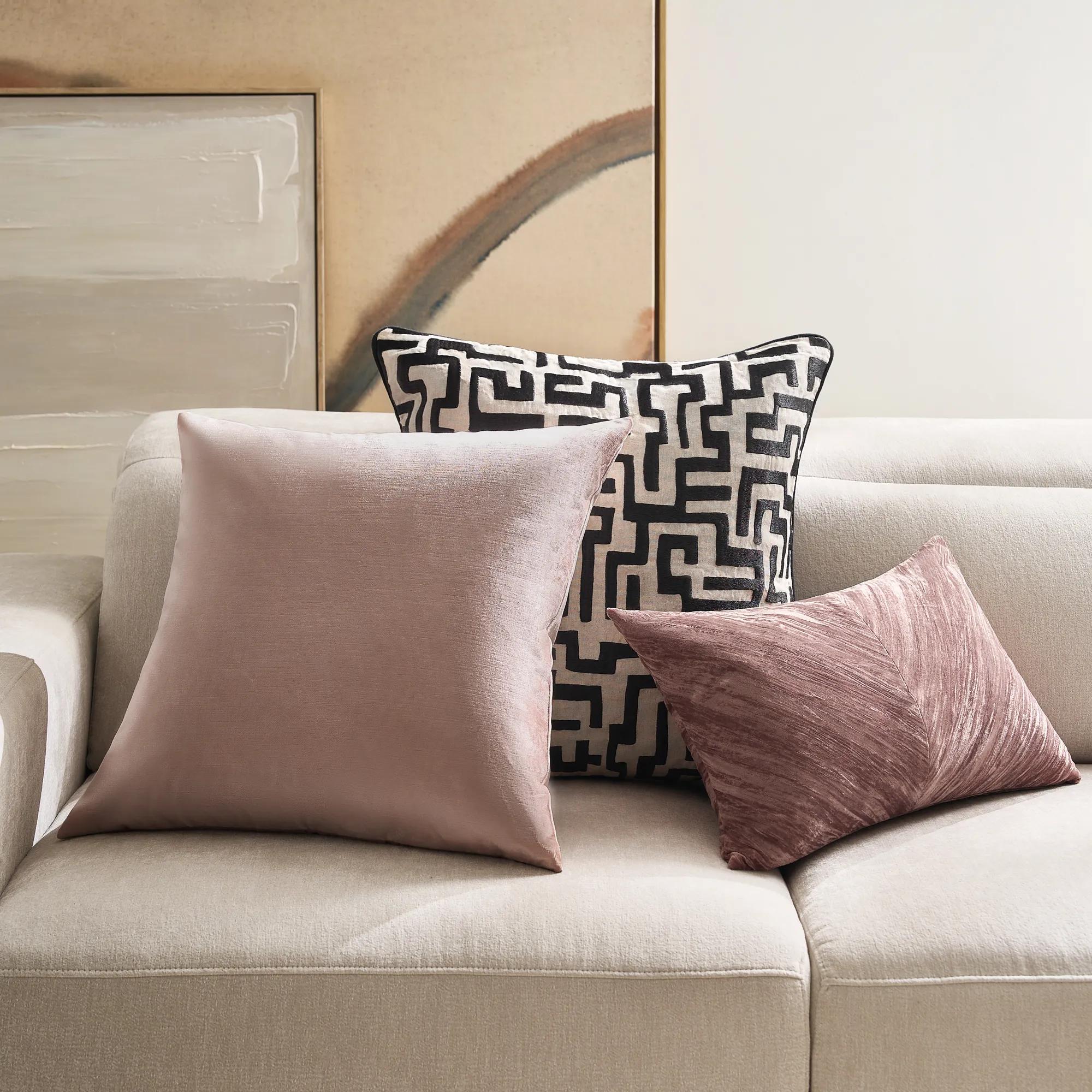 Glisten Velvet Pillow 22" - Dusty Rose