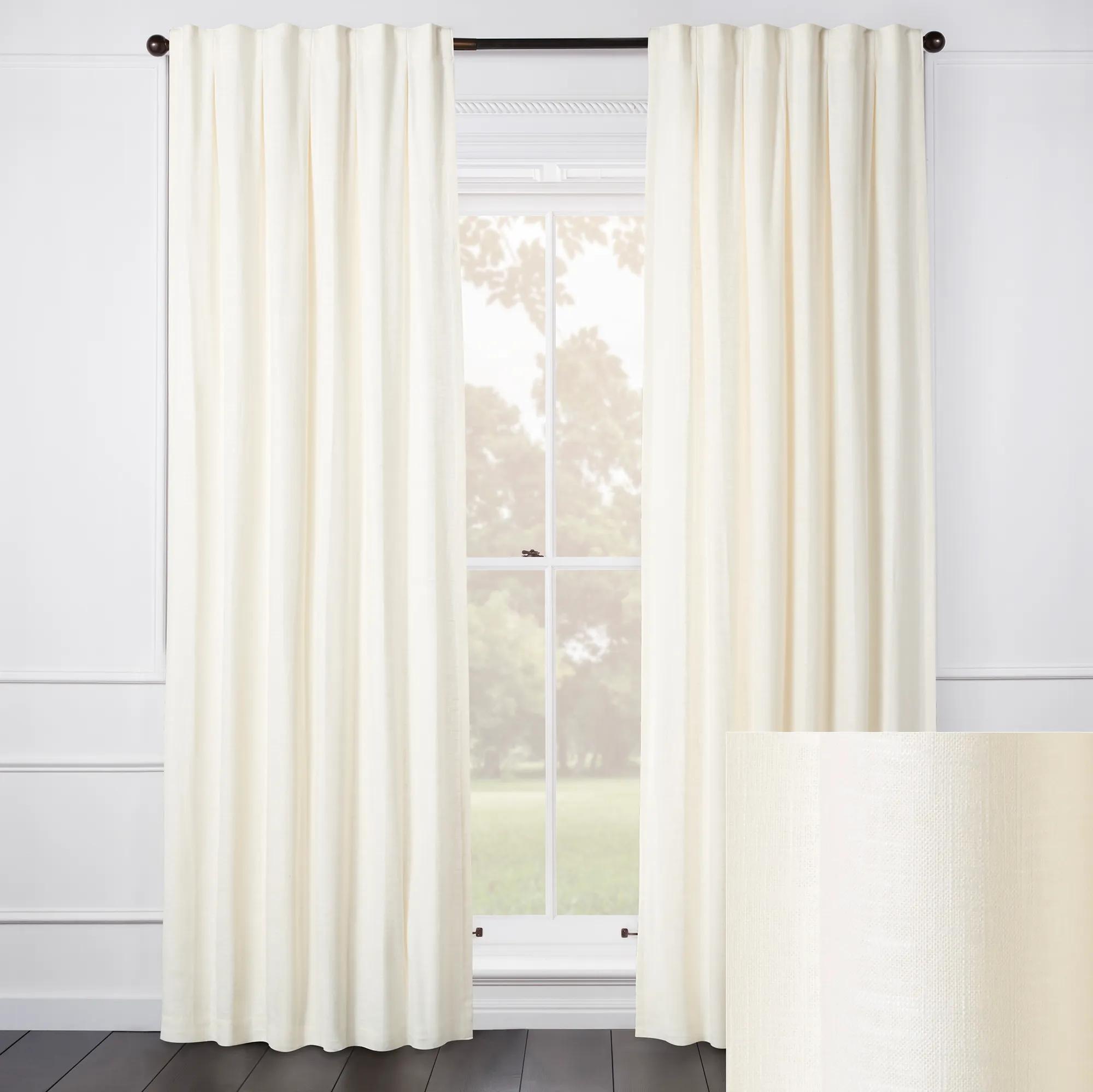 Audrey Linen Ivory Curtain - Custom