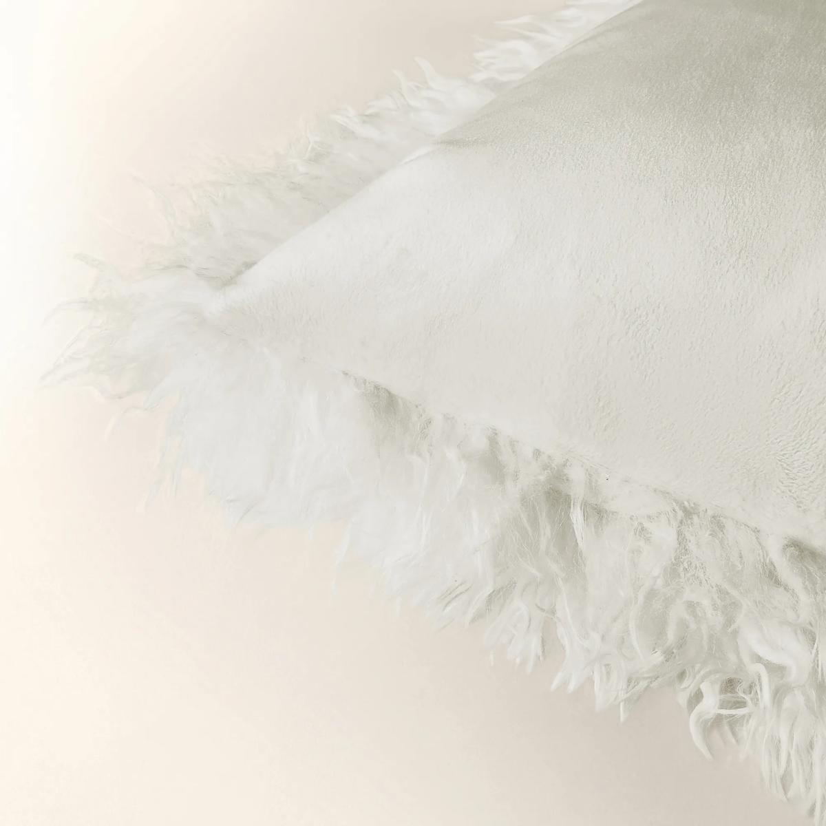 Micah Faux Mongolian Pillow 22" - Ivory