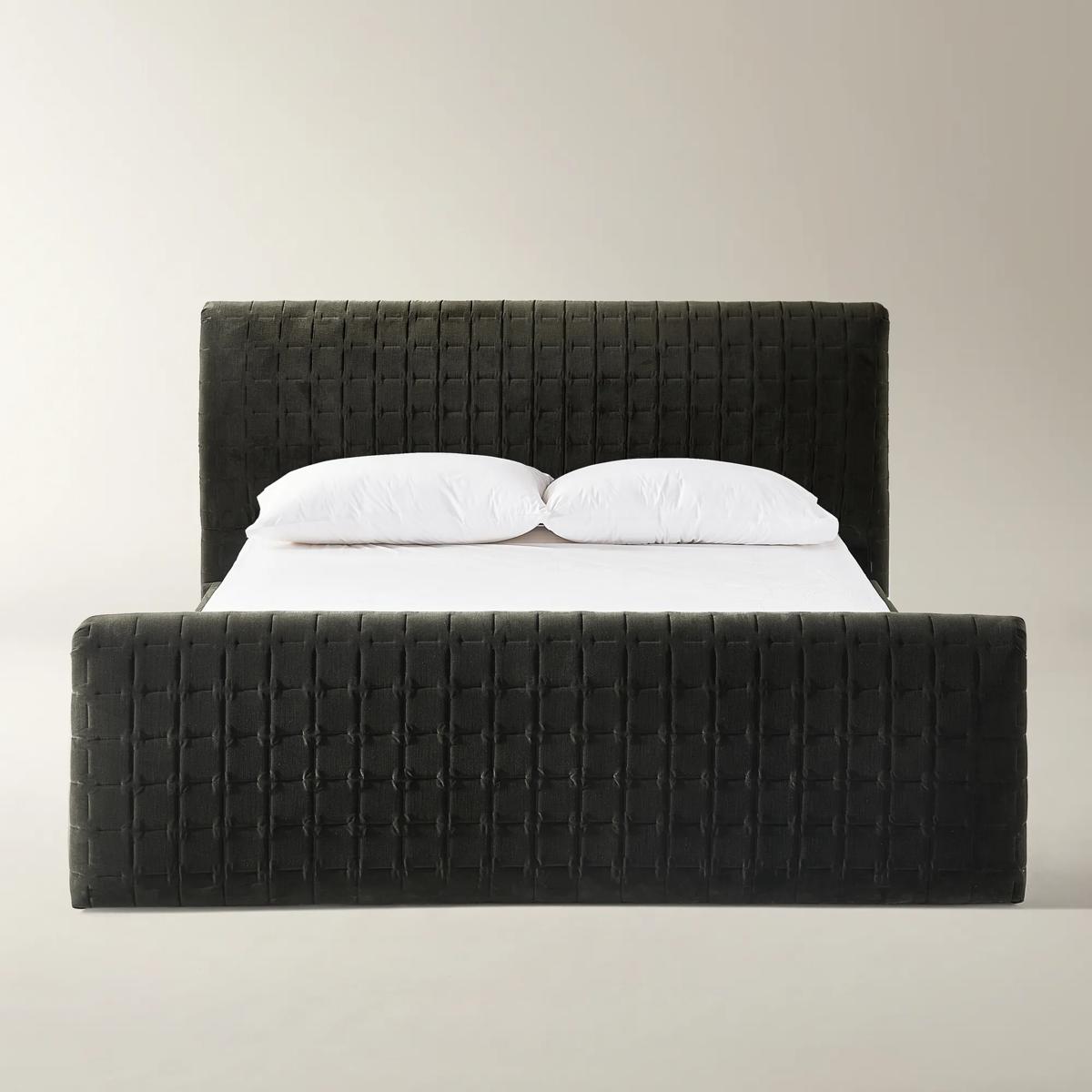 【LuxeLiving-70%OFF】ベルベットベッド キング ハイバック Luxury Tufted King Beds