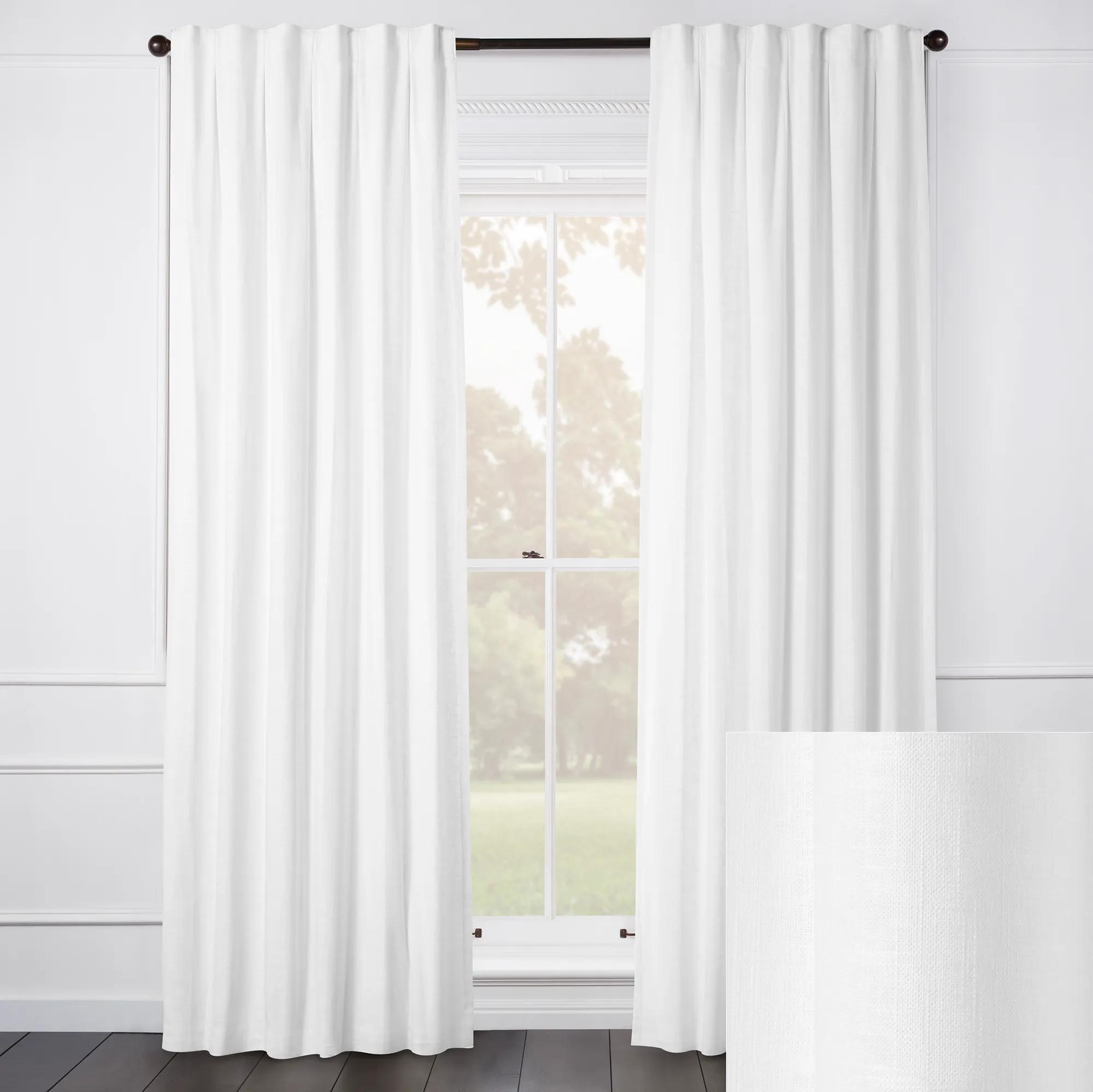 Audrey Linen White Curtain - Custom