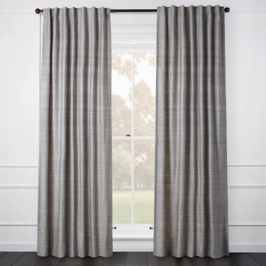 Aiya Silk Grey Curtain - Custom