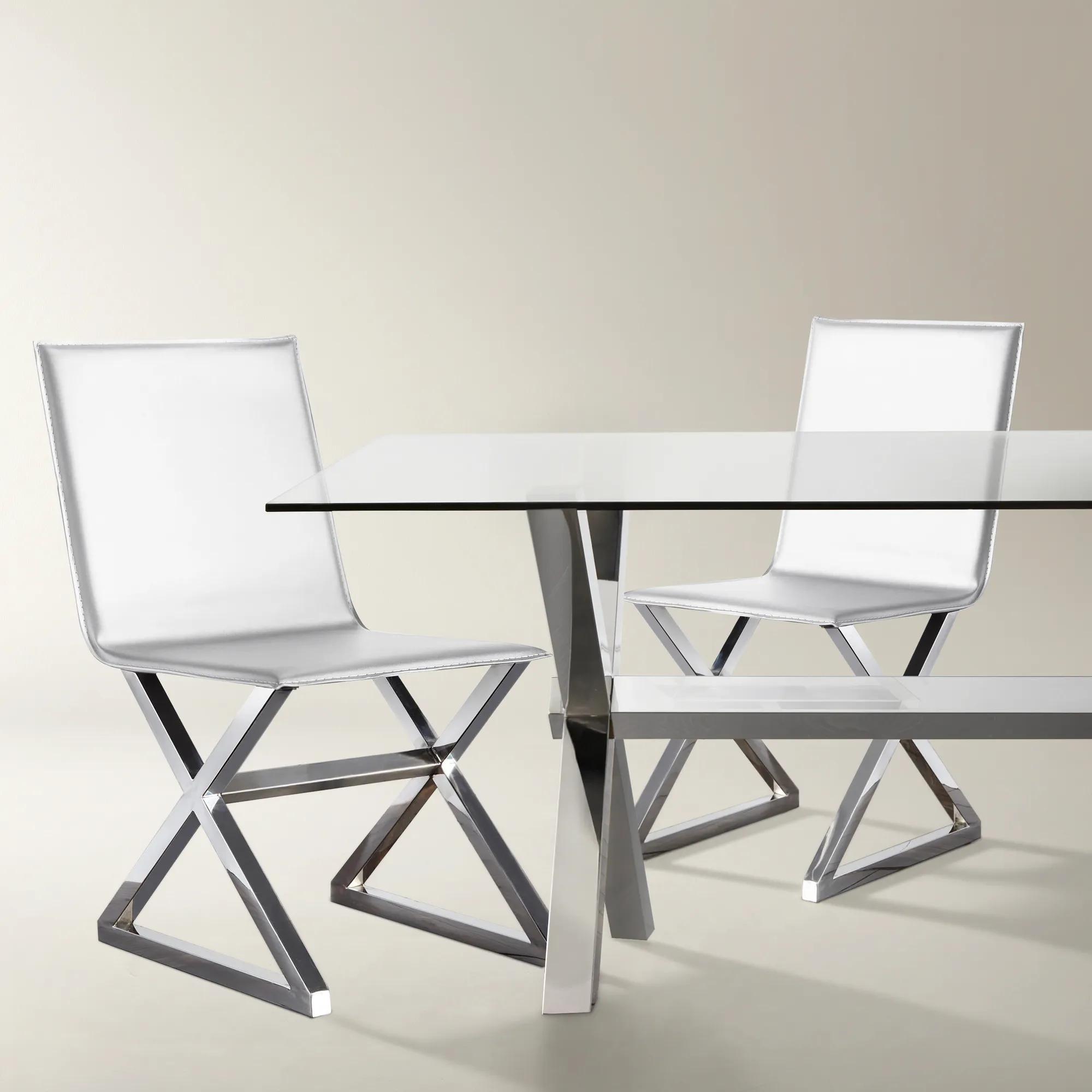 ⅱ. dining chair set Jiexi Grey Dining Chairs Set of 2, PU Leather Upholstered