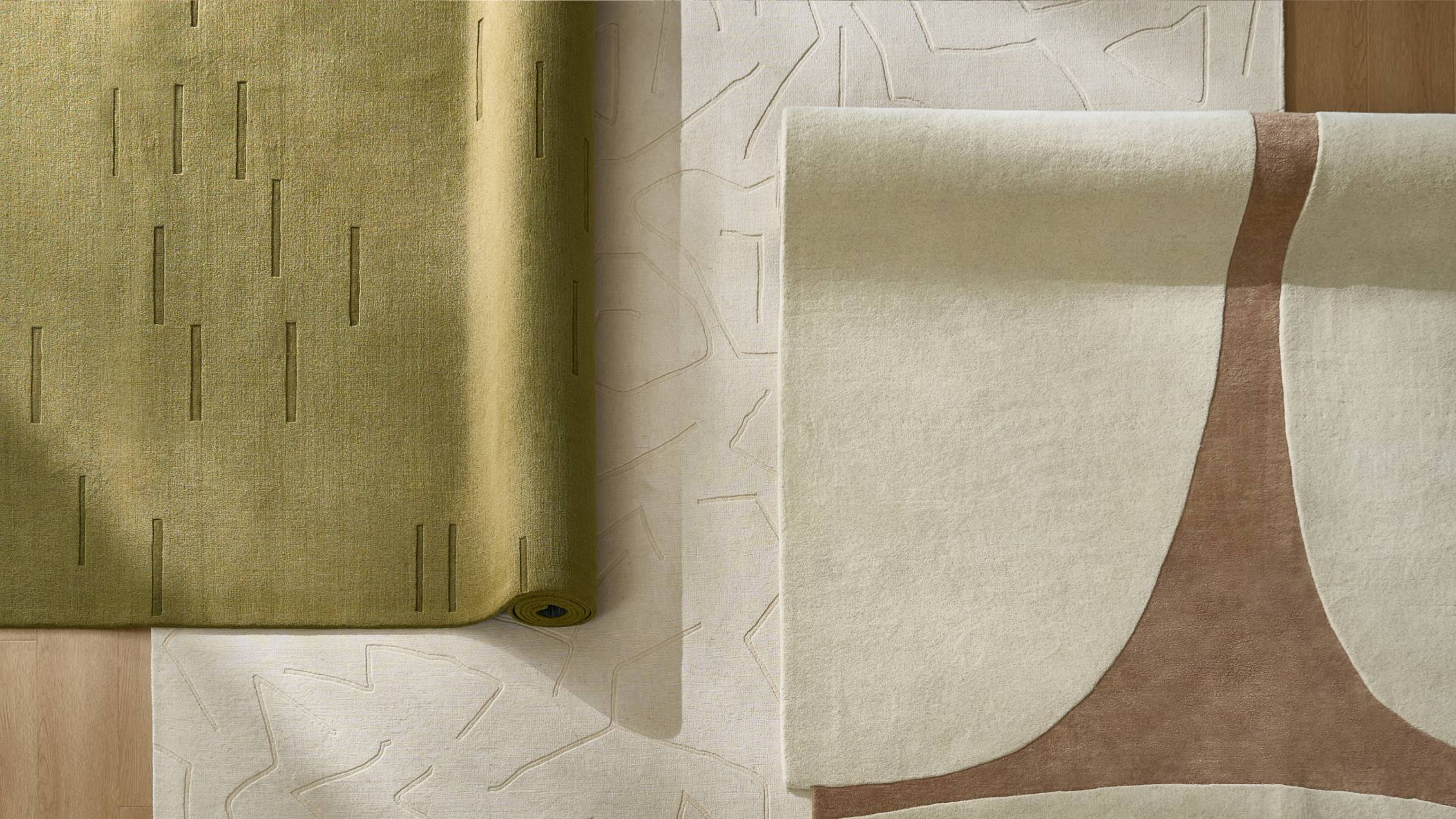 <p style='color:black'>Statement rugs that anchor scale, color, and proportion.</p>