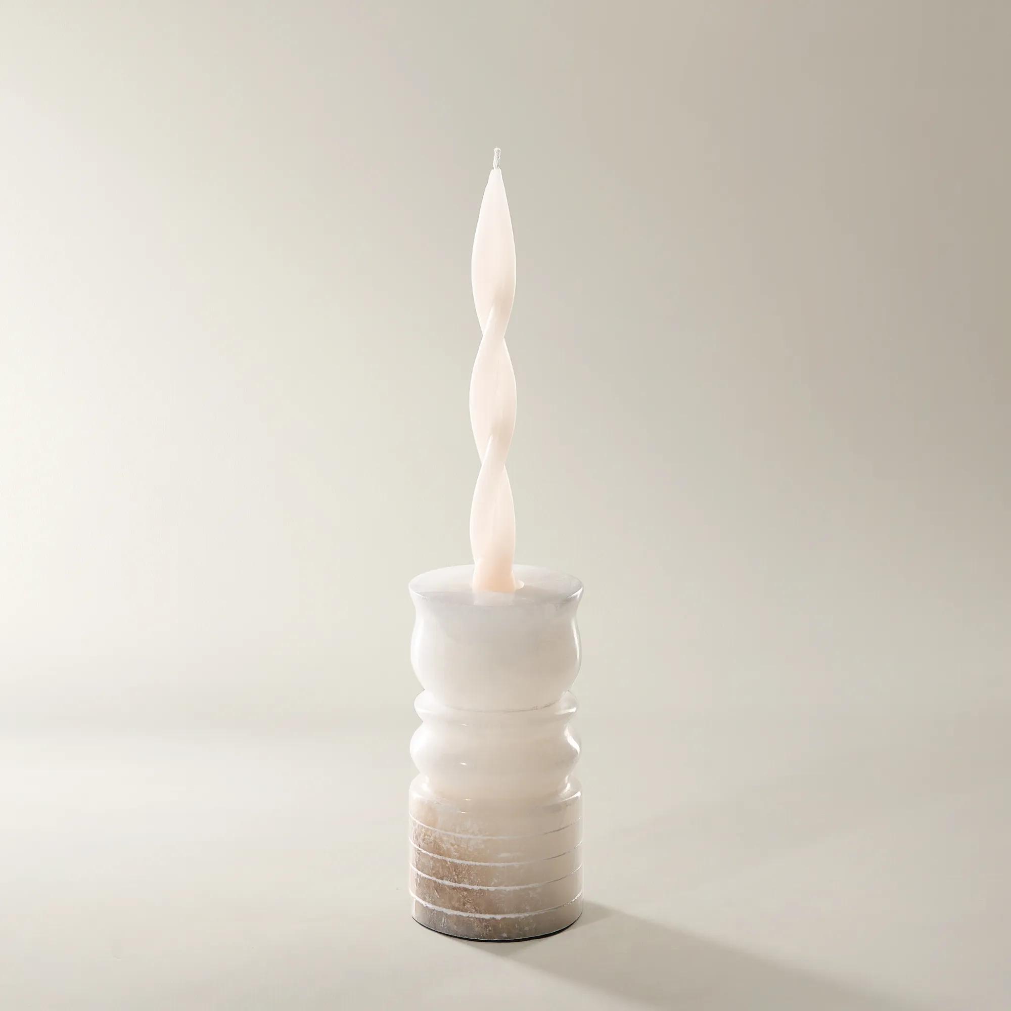 Alabaster Taper Holder