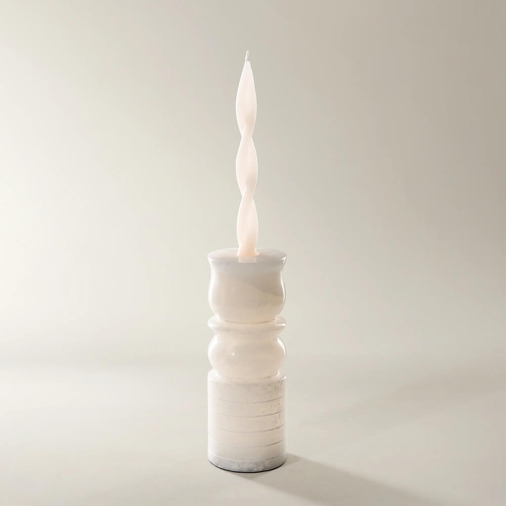 Alabaster Taper Holder