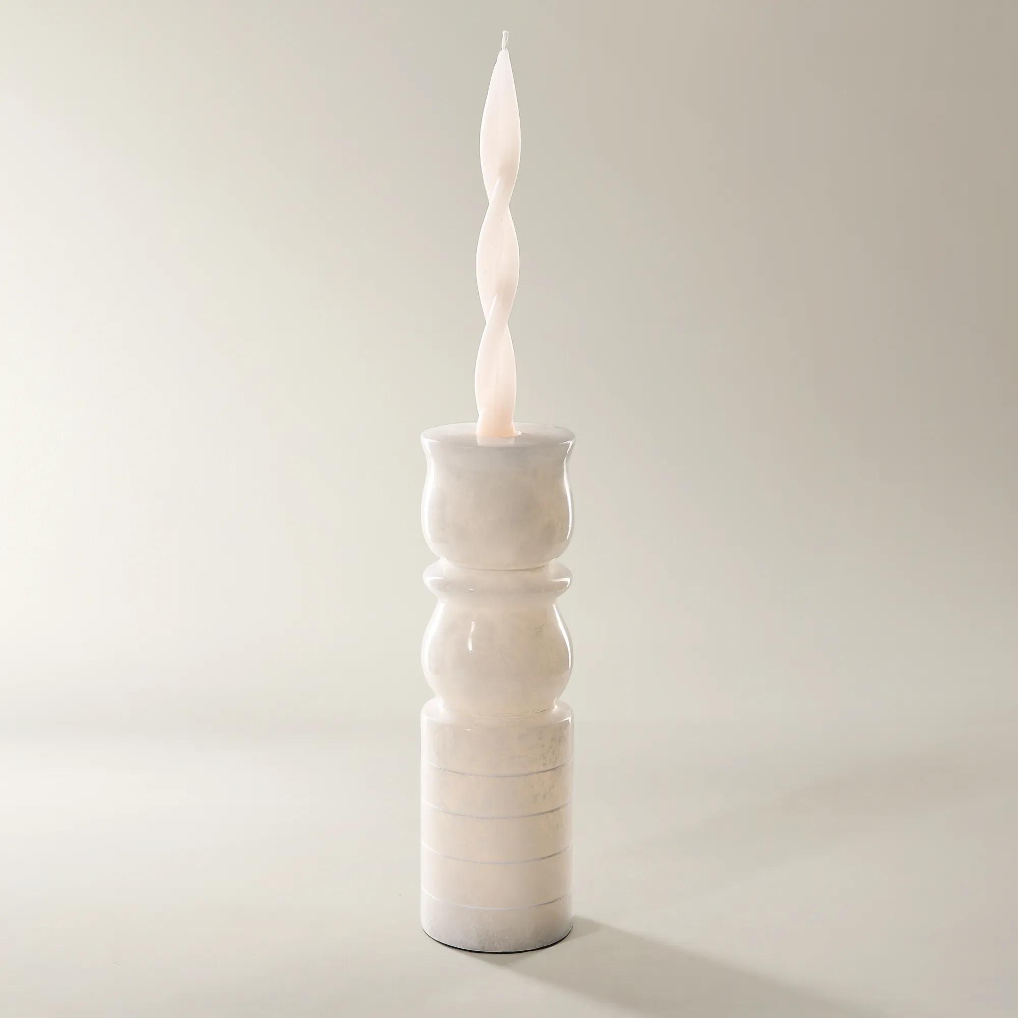 Alabaster Taper Holder