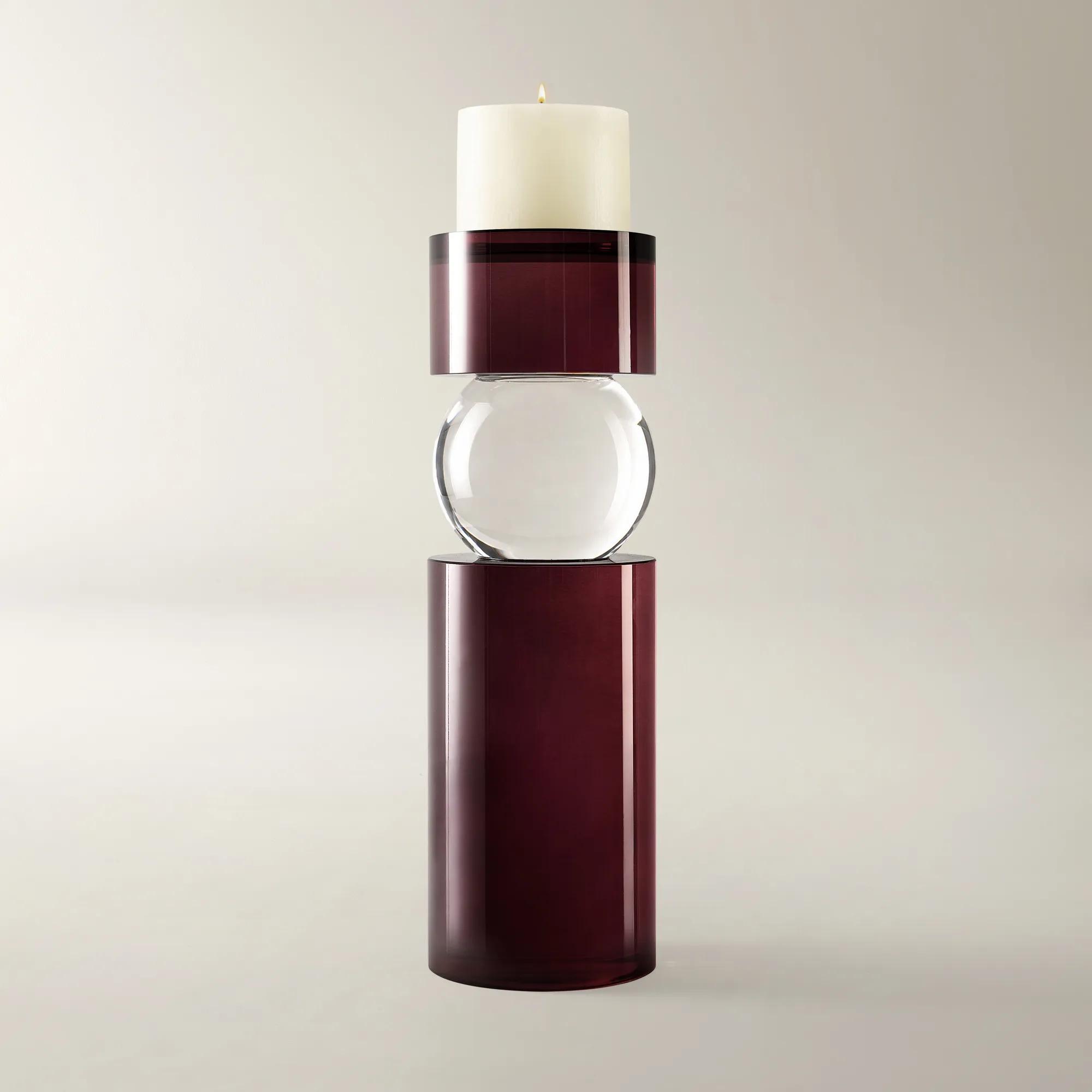 Leroy Fig Crystal Pillar Holder Large 12.5"