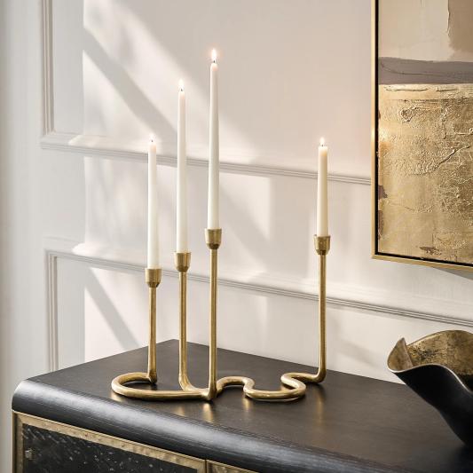 Serpentine Taper Holder - Soft Gold