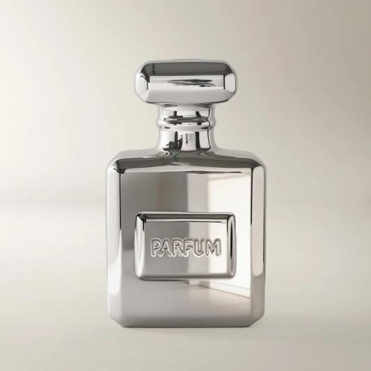 Parfum Bottle Silver Ceramic High Gloss Coin Bank