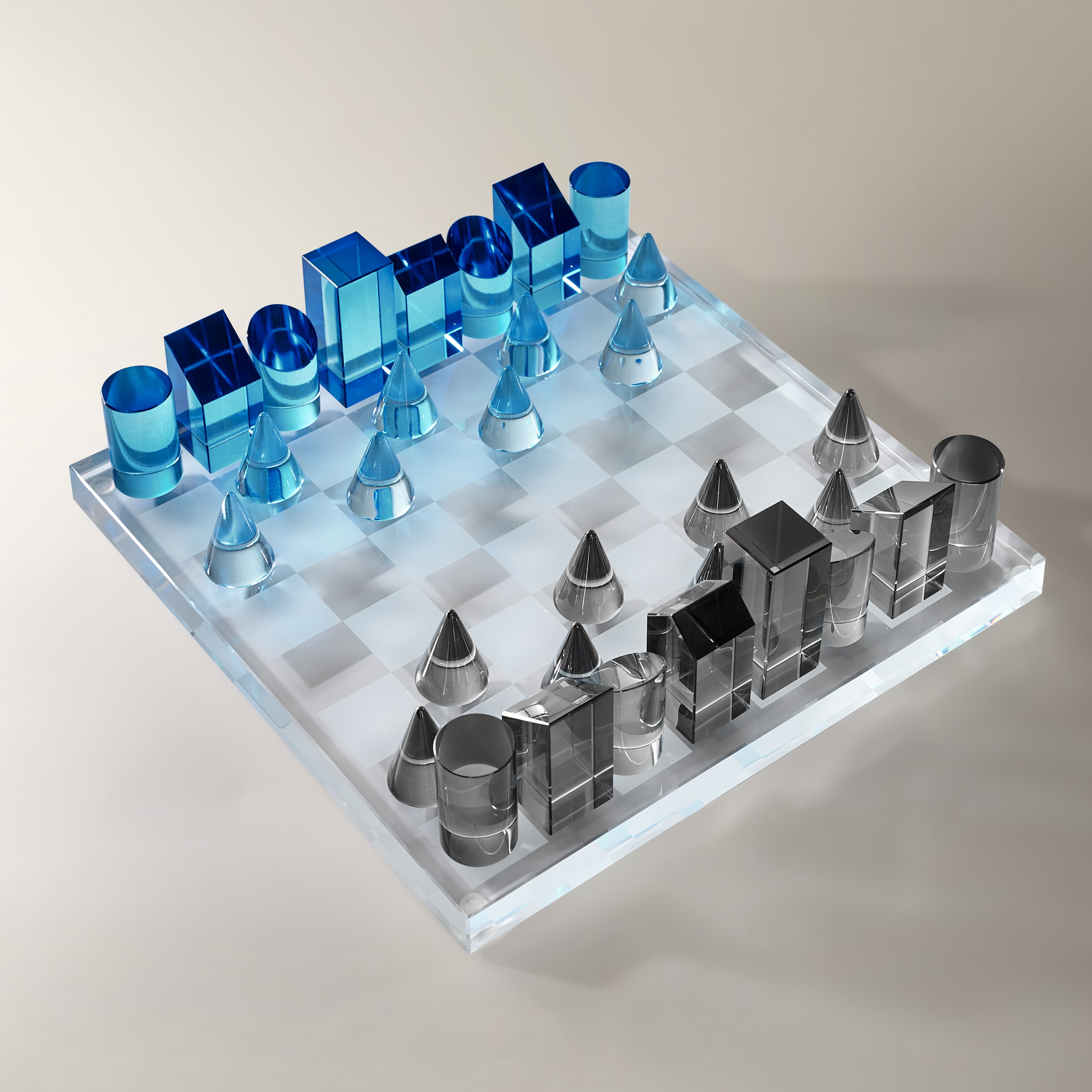 Crystal Chess - Blue and Grey