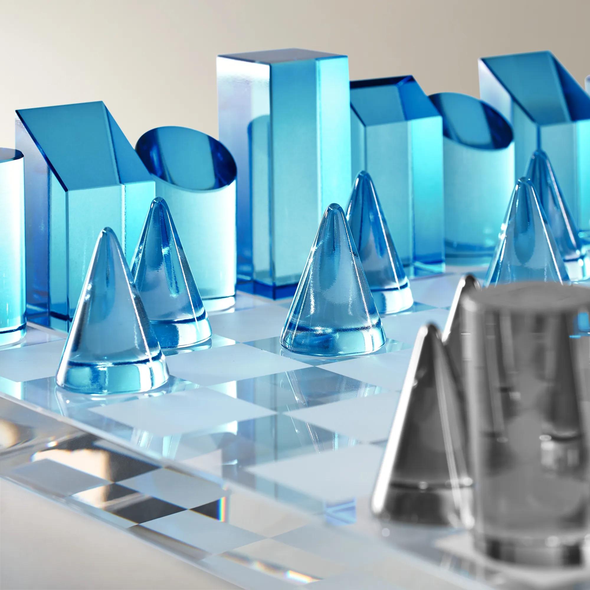 Crystal Chess - Blue and Grey