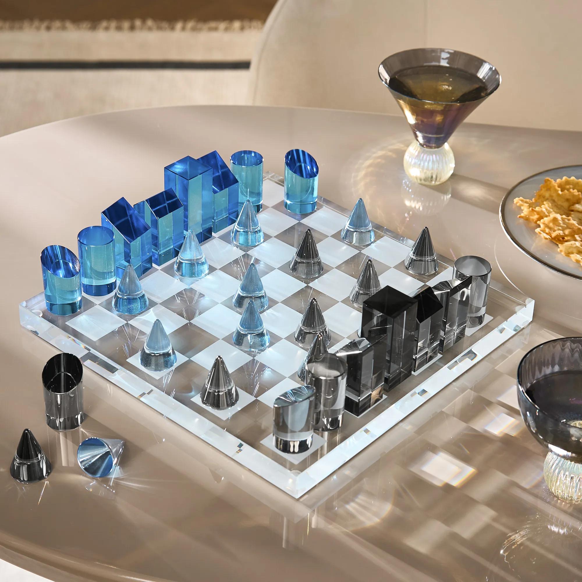 Crystal Chess - Blue and Grey