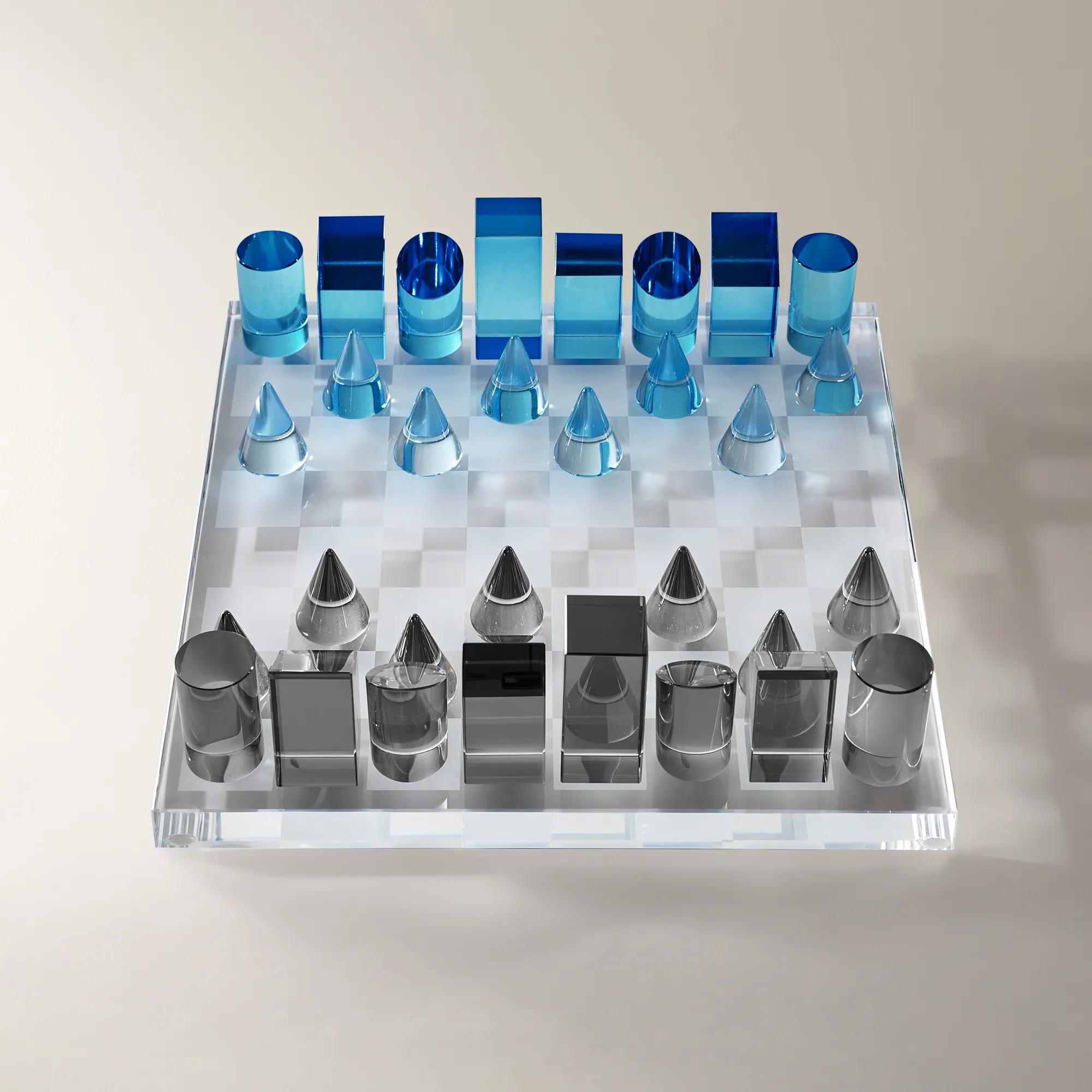 Crystal Chess - Blue and Grey