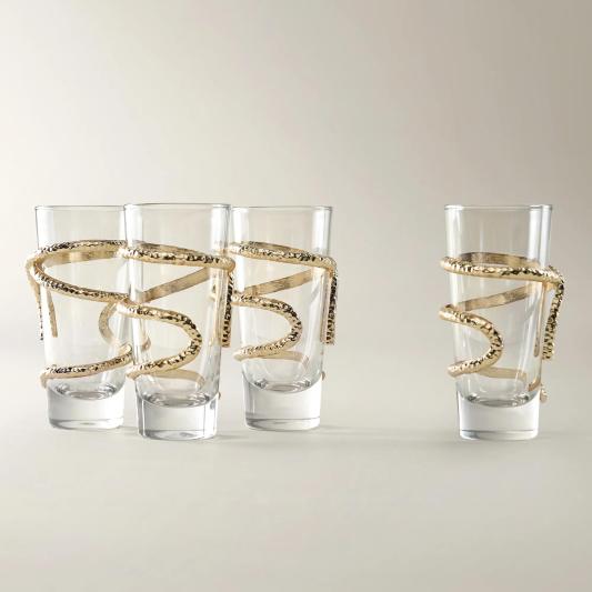 Josie Shot Glass Set - Soft Gold
